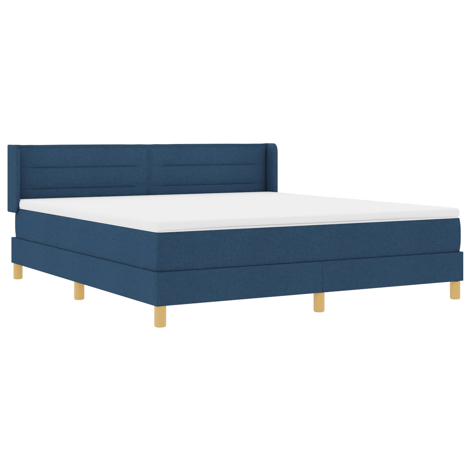 vidaXL Boxspringbett in Blau, 180 x 200 cm, mit Matratze, Stoff.
