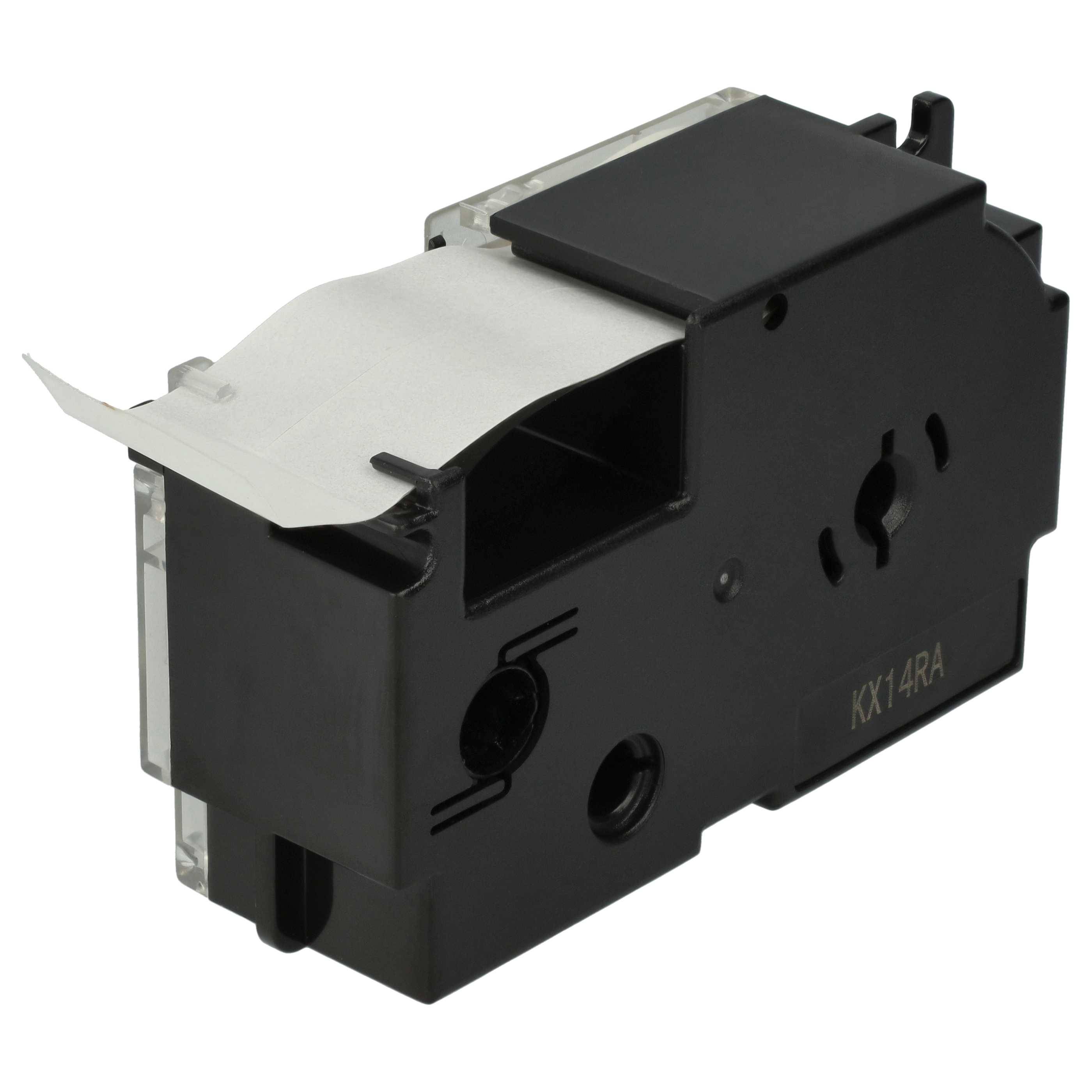 vhbw Schriftband-Kassette kompatibel mit Casio KL-8100, KL-200E, KL-7400, KL-820, CW-L300 Etiketten-Drucker 8m x 24mm Schwarz auf Transparent
