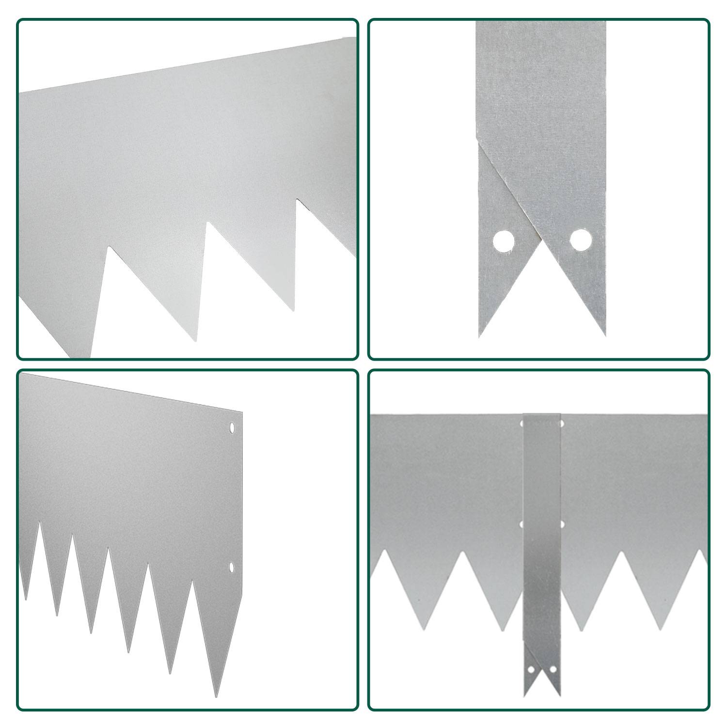 Rasenkante Schnecken Abwehr Verzinkt Blumenzaun Trennrand Gartenumrandung Stahl 100x20cm 90m Silber