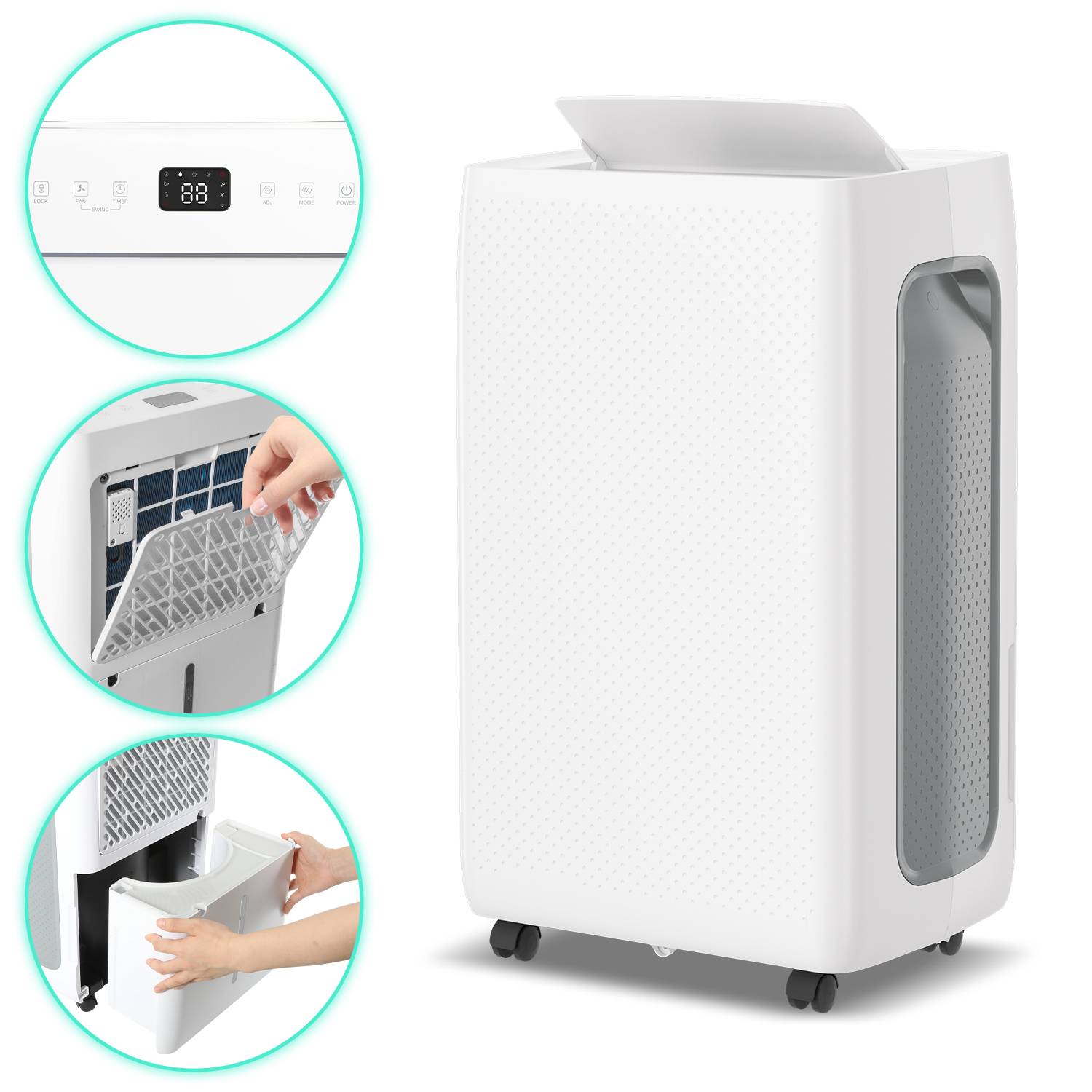 Luftentfeuchter Lufttrockner 26L/Tag 4.3L-Tank mit WIFI & App, Raumentfeuchter 43dB, 24H Timer Entfeuchter, Dehumidifier