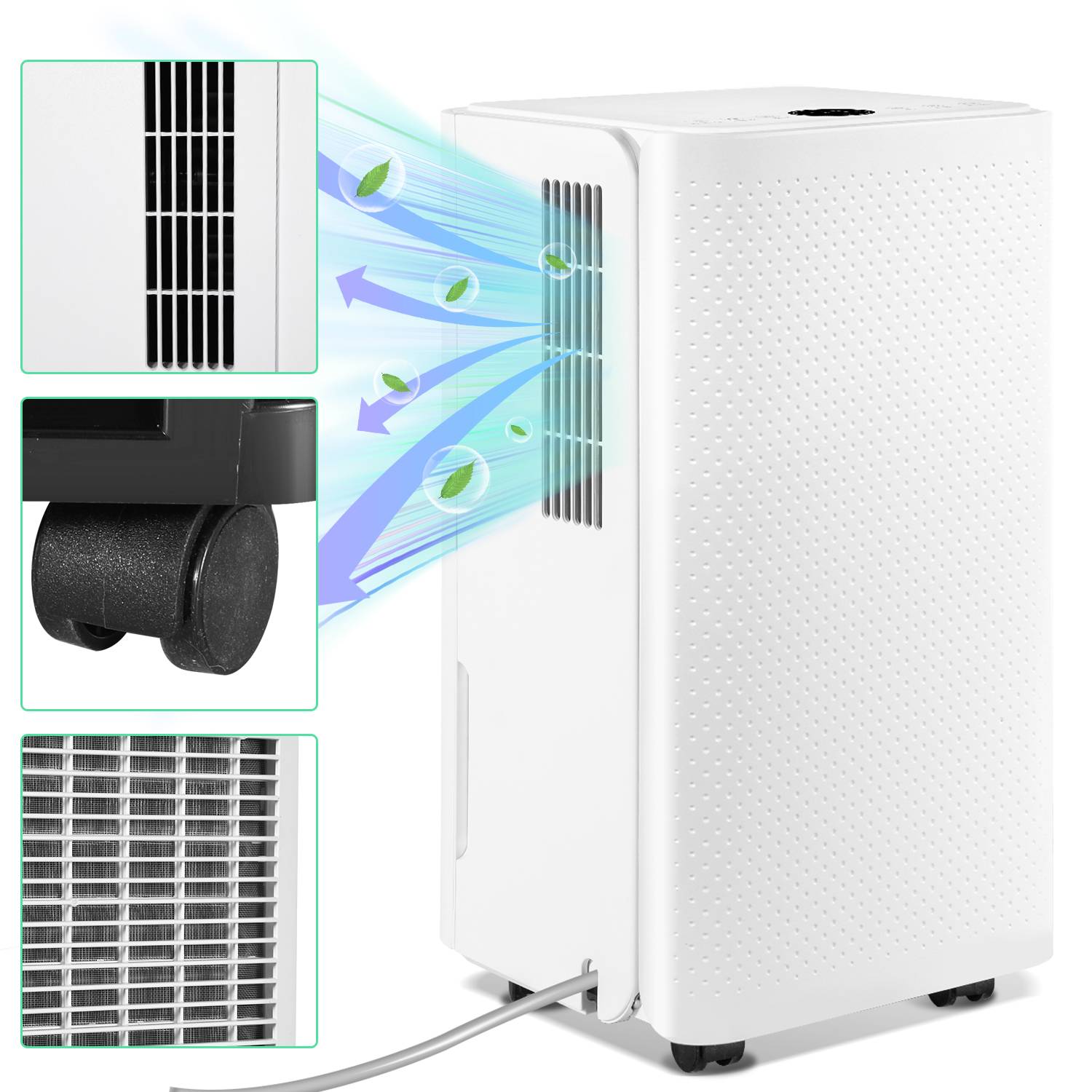 Luftentfeuchter 16L/Tag 2L-Tank, 24-Stunden-Timer Waeschetrocknung Raumentfeuchter Bautrockner Luftreiniger- Abnehmbarer