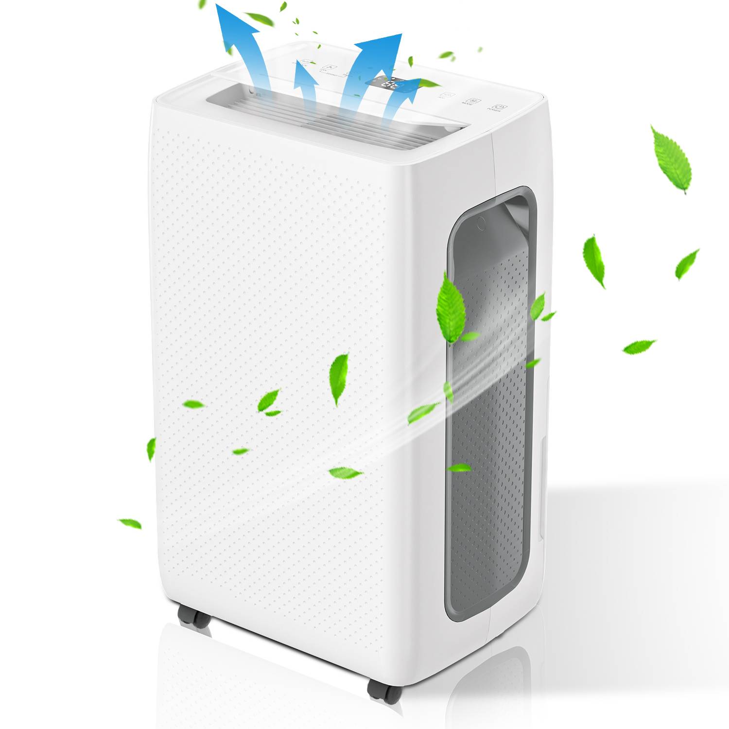 Mobile Luftentfeuchter 26L/Tag mit 2 Geschwindigkeiten, Raumentfeuchter 43dB, Lufttrockner inkl. 4L Wassertank & 24H Timer Entfeuchter, Dehumidifier