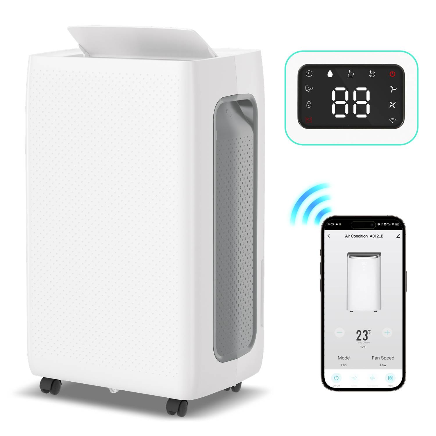 Smart Luftentfeuchter WiFi 20-30m³ - 4.3L - Entfeuchtet 26L/Tag - Timer, Raumentfeuchter | Dehumidifier