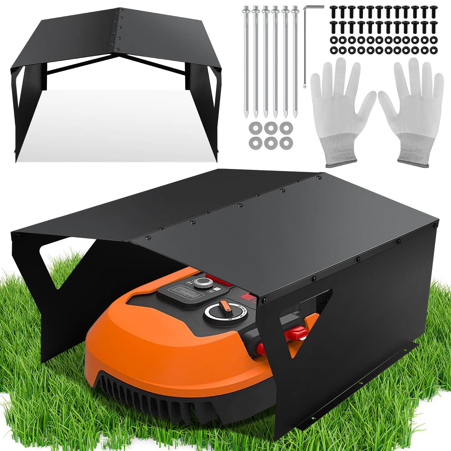 Rasenmäher Garage 78*60*34CM Abdeckung Garagen Dach Überdachung Mähroboter Dach