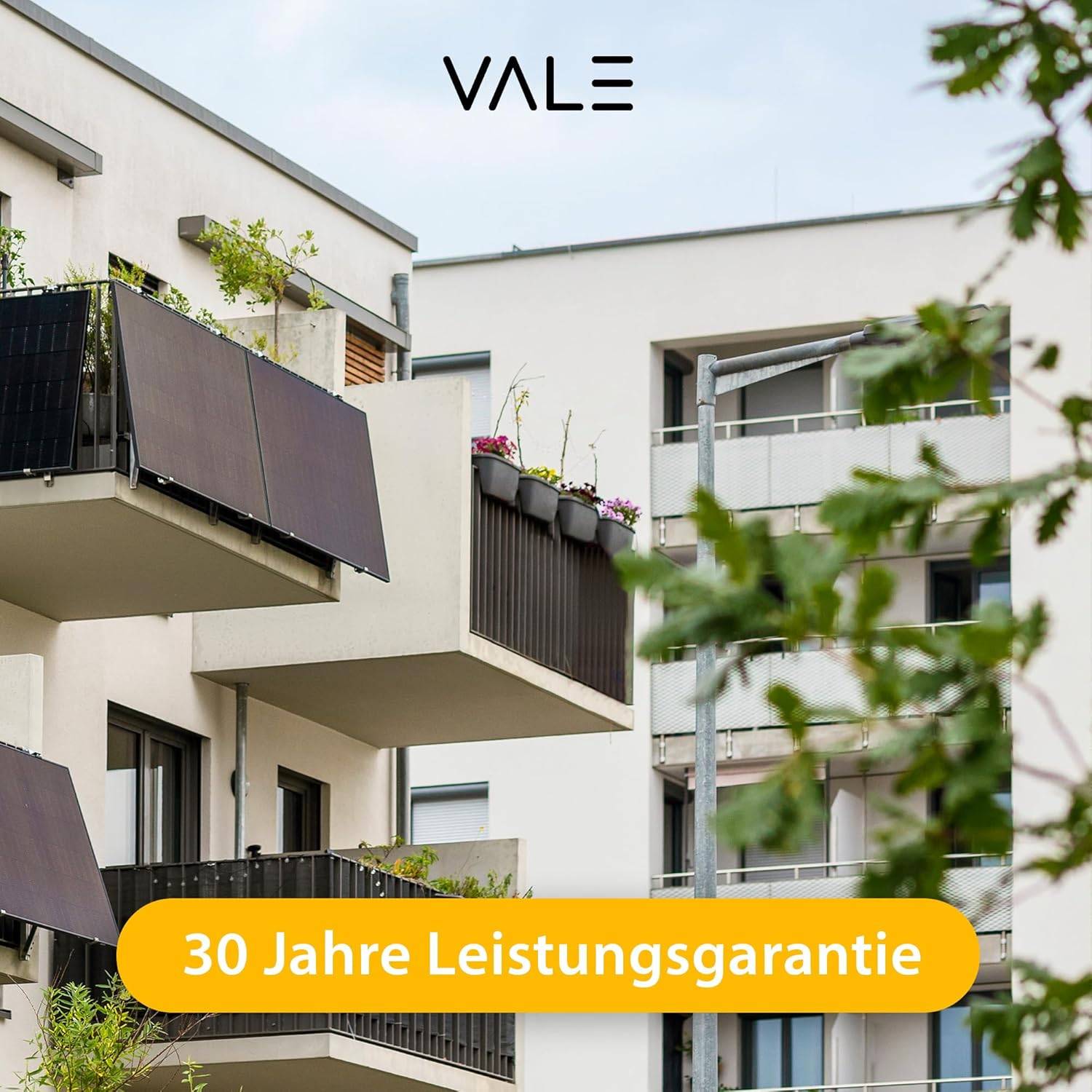 VALE Balkonkraftwerk Bifazial 1760 Wp Full Black - Deye M200G4 Wechselrichter - Hochwertiges Solarpanel Set - 5m AC-Kabel