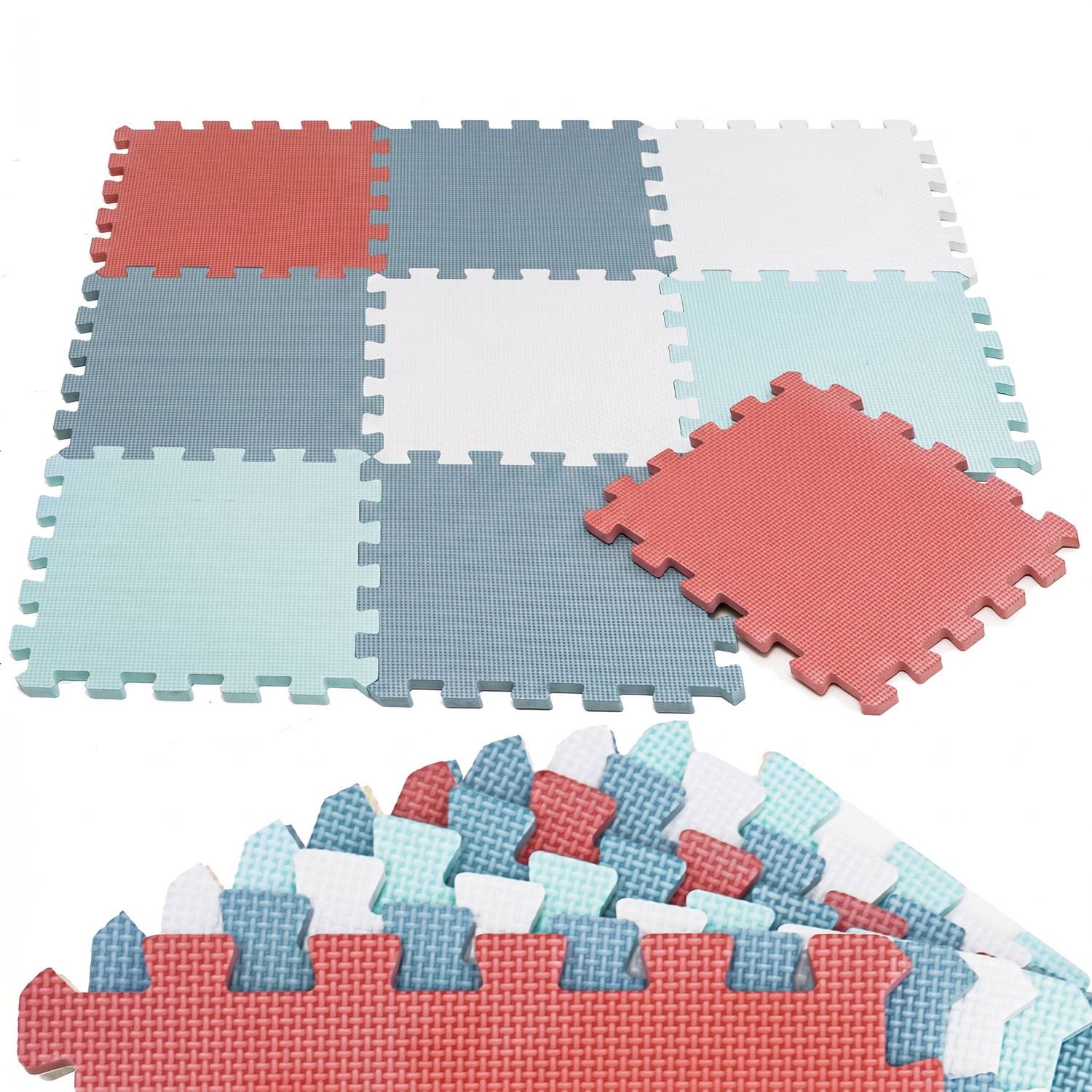 9 Teile Spielmatte Baby Puzzlematte - 30x30 Krabbelmatte Bodenmatte Kinderzimmer