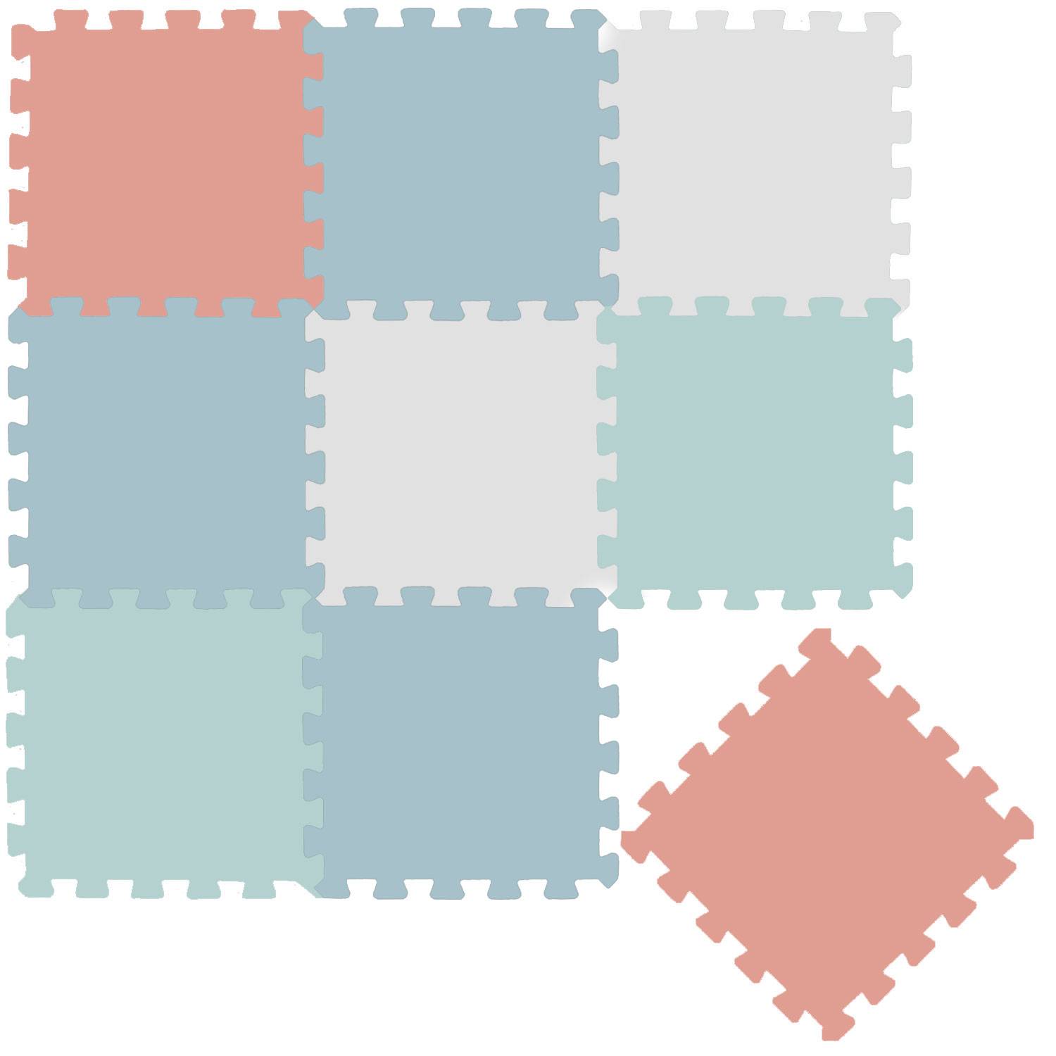 9 Teile Spielmatte Baby Puzzlematte - 30x30 Krabbelmatte Bodenmatte Kinderzimmer