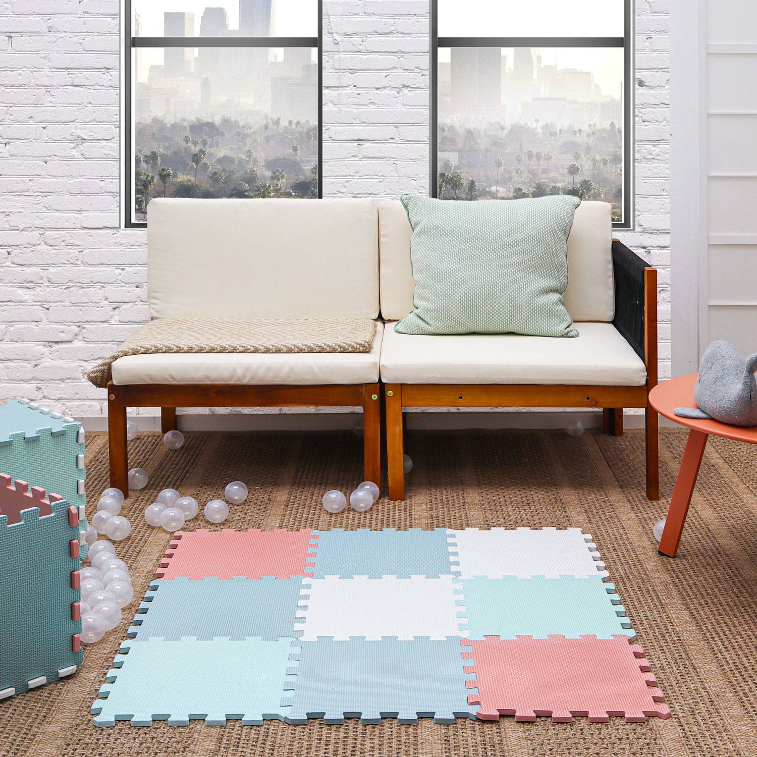 9 Teile Spielmatte Baby Puzzlematte - 30x30 Krabbelmatte Bodenmatte Kinderzimmer