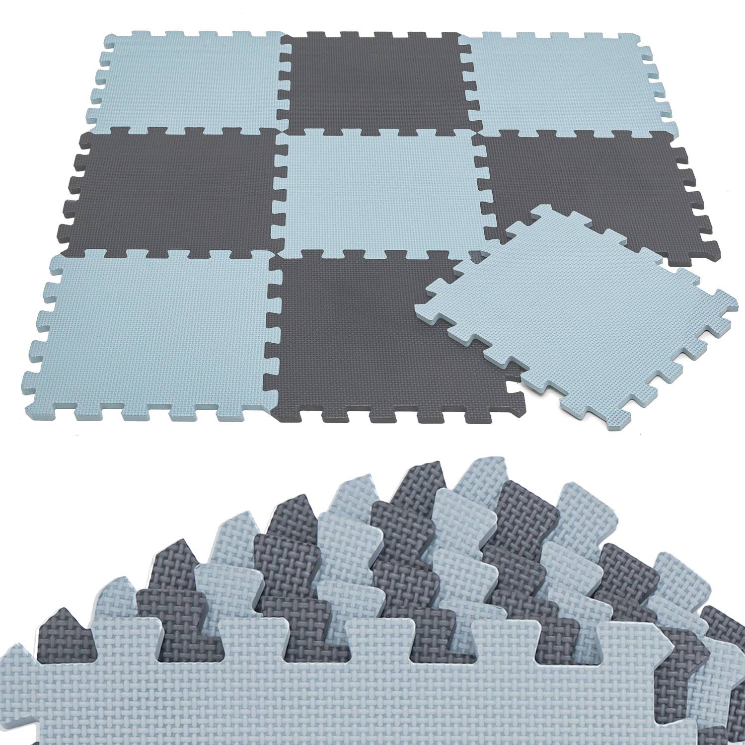 9 Teile Spielmatte Baby Puzzlematte - 30x30 Krabbelmatte Bodenmatte Kinderzimmer