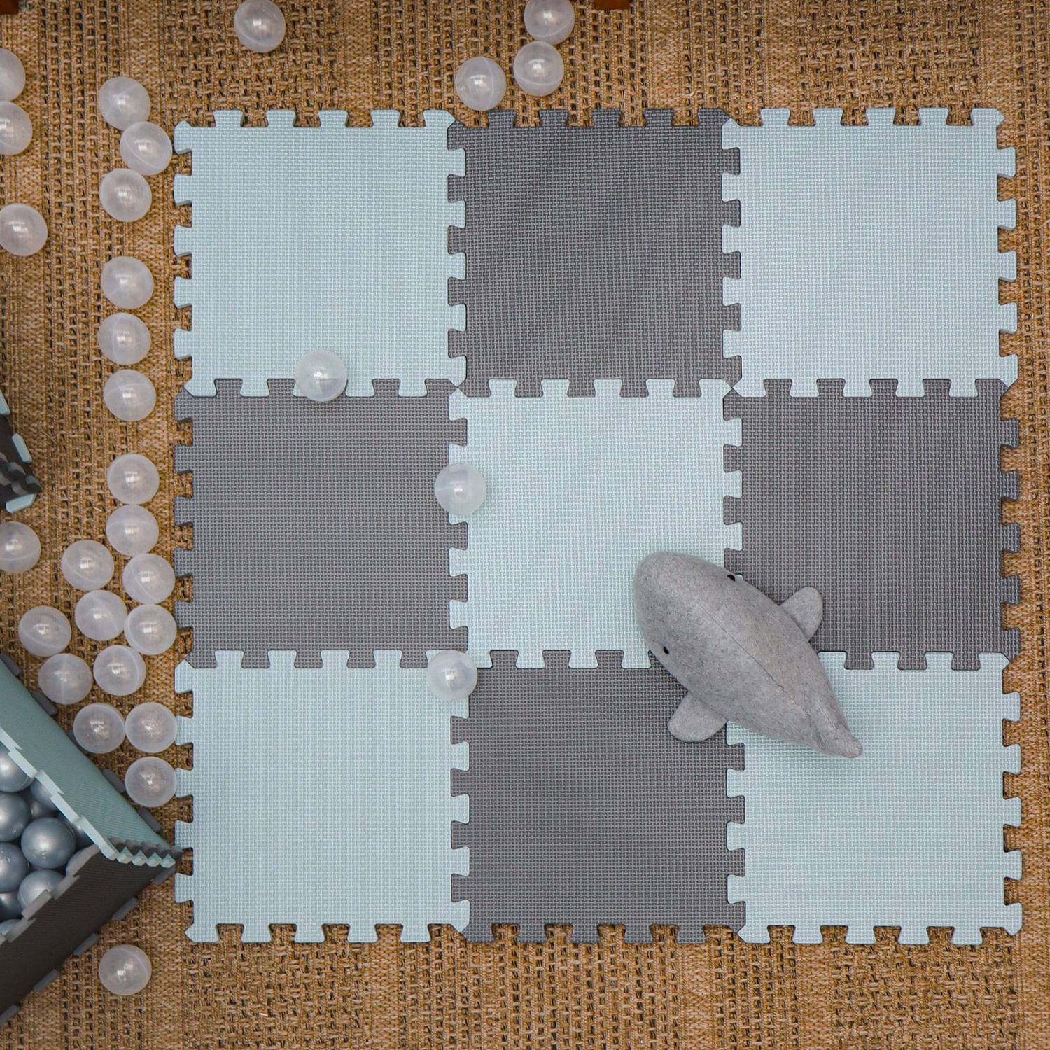9 Teile Spielmatte Baby Puzzlematte - 30x30 Krabbelmatte Bodenmatte Kinderzimmer