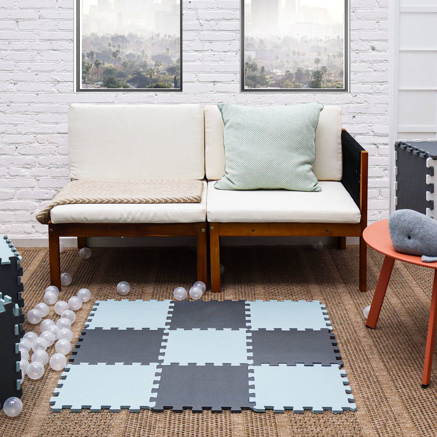 9 Teile Spielmatte Baby Puzzlematte - 30x30 Krabbelmatte Bodenmatte Kinderzimmer