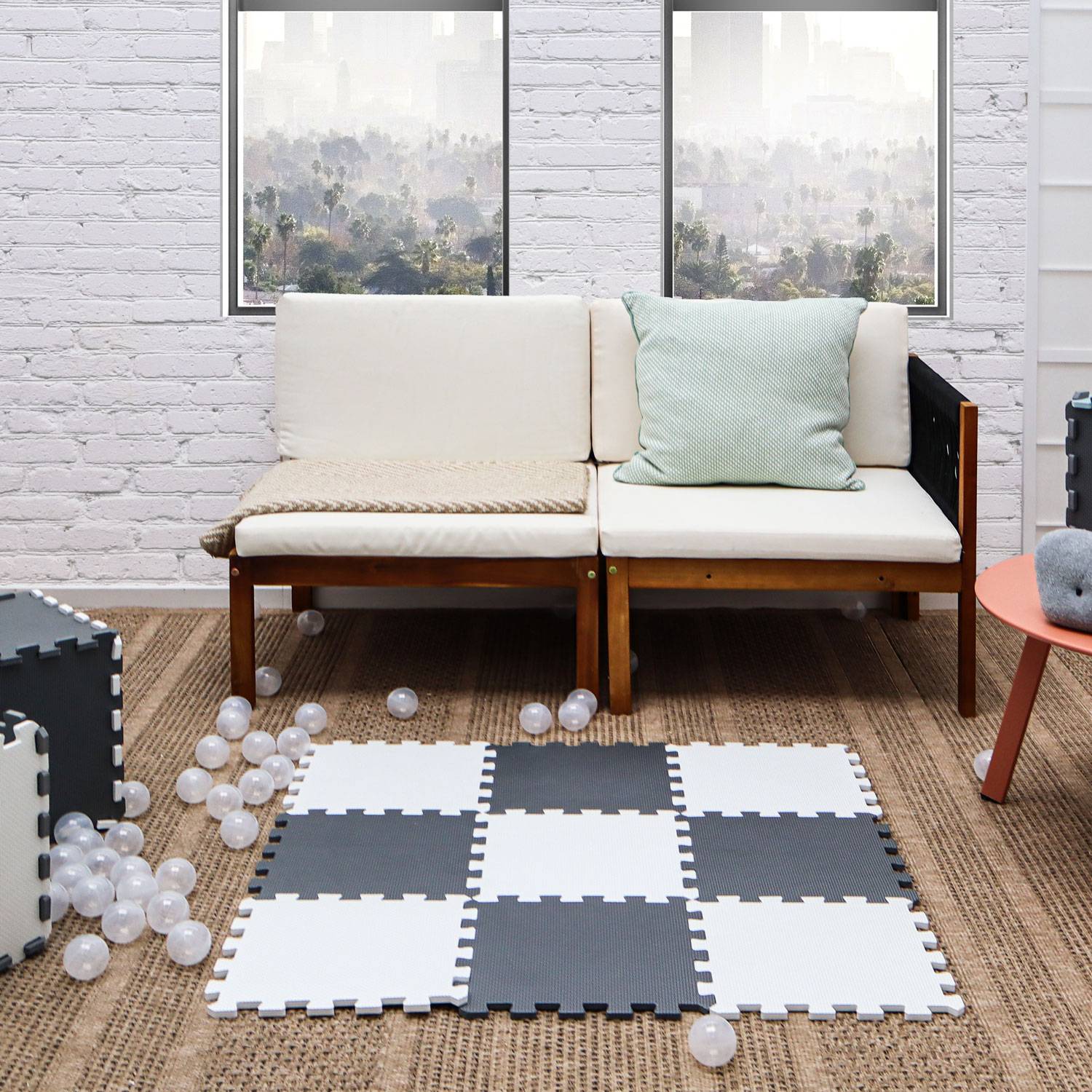 9 Teile Spielmatte Baby Puzzlematte - 30x30 Krabbelmatte Bodenmatte Kinderzimmer