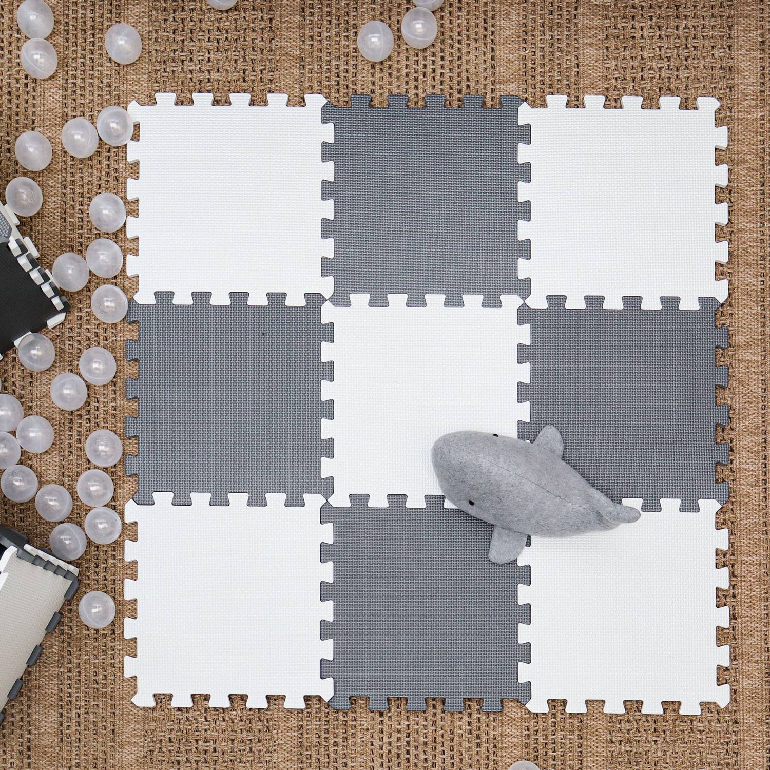 9 Teile Spielmatte Baby Puzzlematte - 30x30 Krabbelmatte Bodenmatte Kinderzimmer