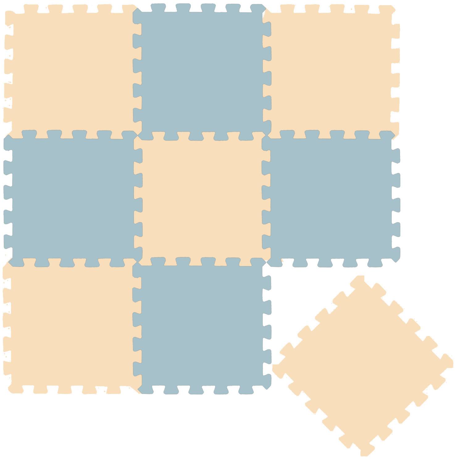B-Ware Puzzlematte Uni Beige Graublau EVA-032 9 Teile
