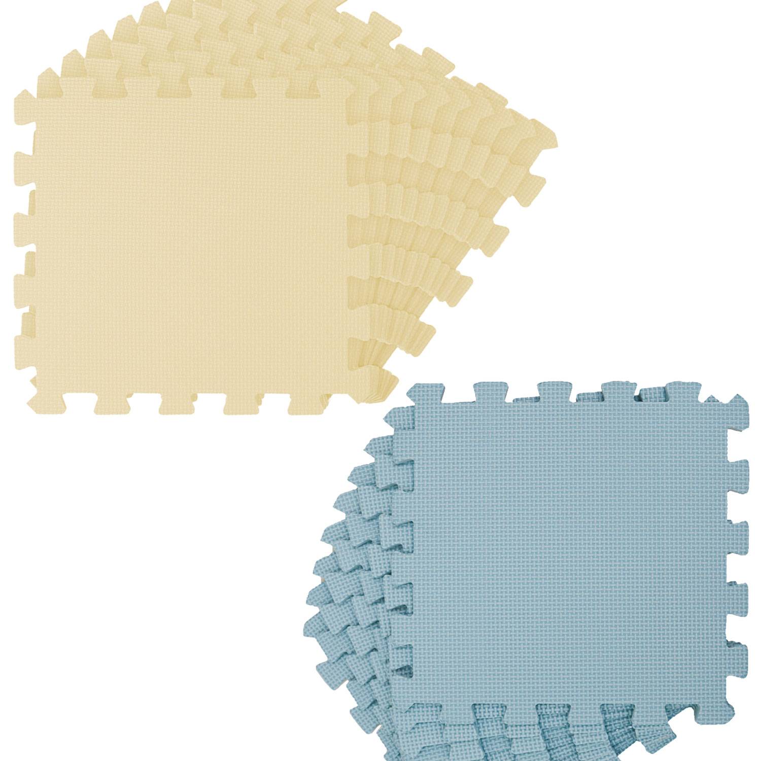 B-Ware Puzzlematte Uni Beige Graublau EVA-032 9 Teile