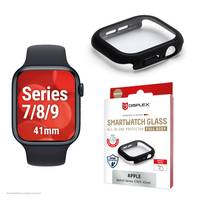 Apple Smartwatch Displayschutz 41mm kompatibel mit Series 7/8/9. Verpackung zeigt Produktbild und Schutzhülle.