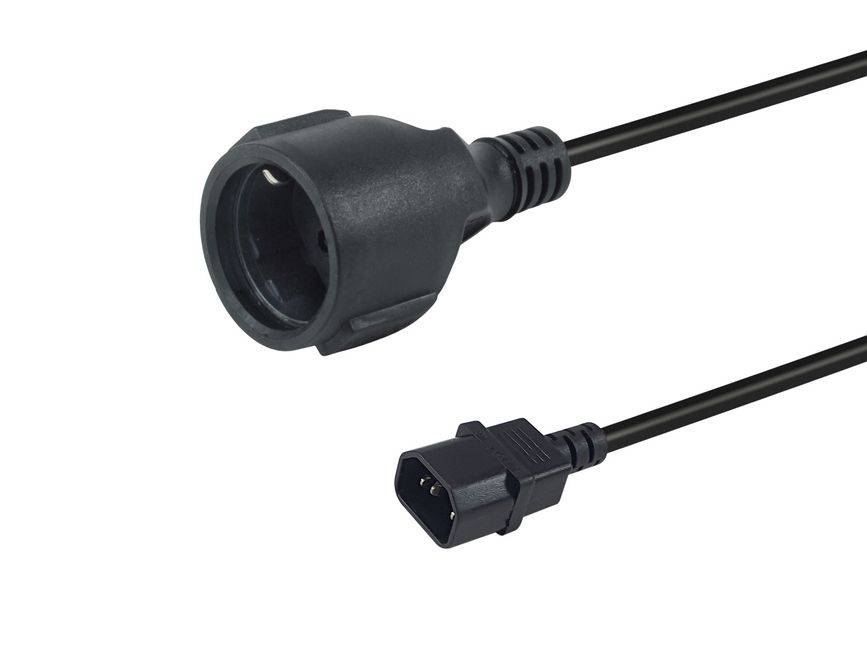 Equip 112106, 0,25 m, IEC C14, CEE7/3, H05VV-F3G, 250 V, 10 A