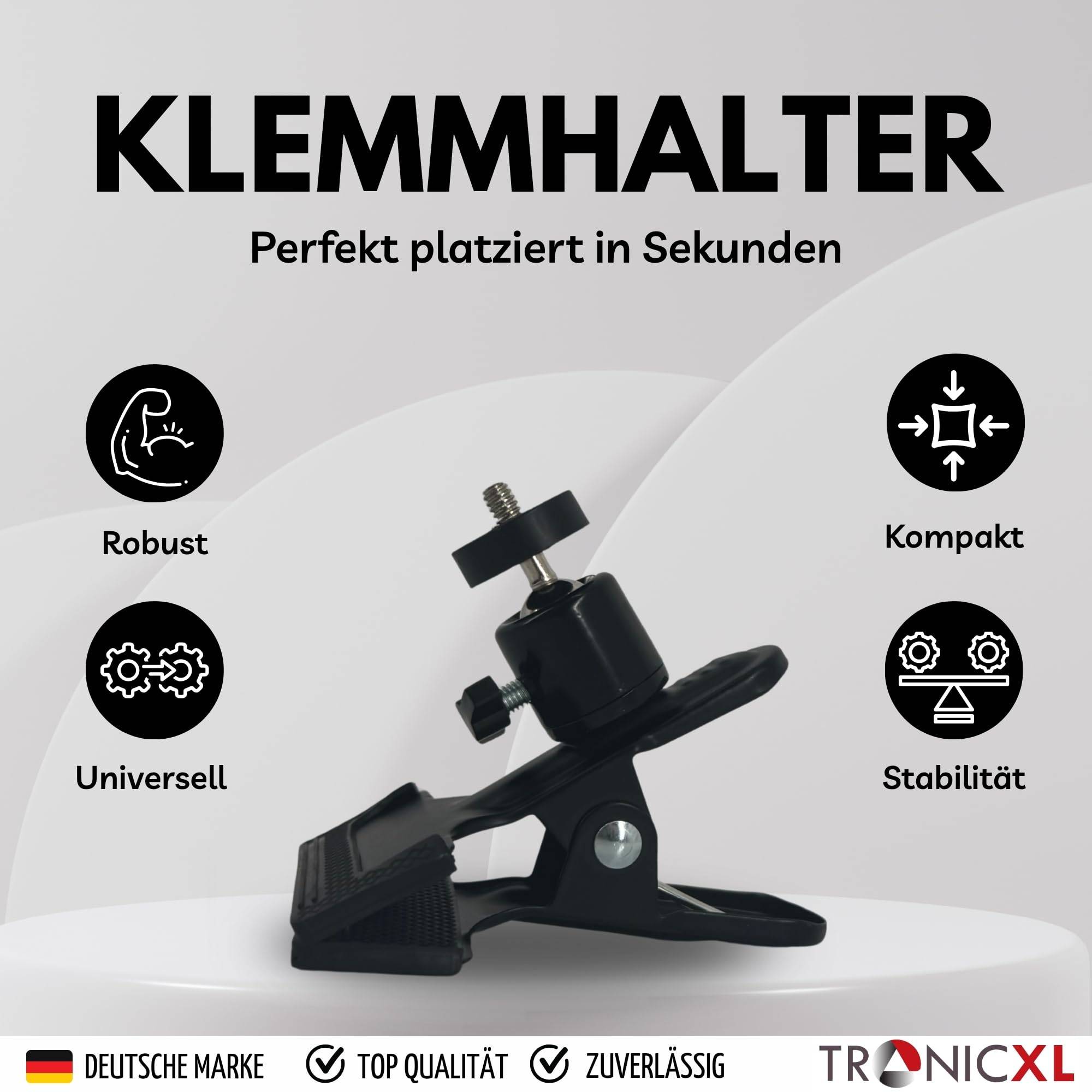 Klemmstativ Tisch Klemme 1/4" mit Kugelkopf für Kamera Lampe CCTV Studio DSLR Kamerahalterung