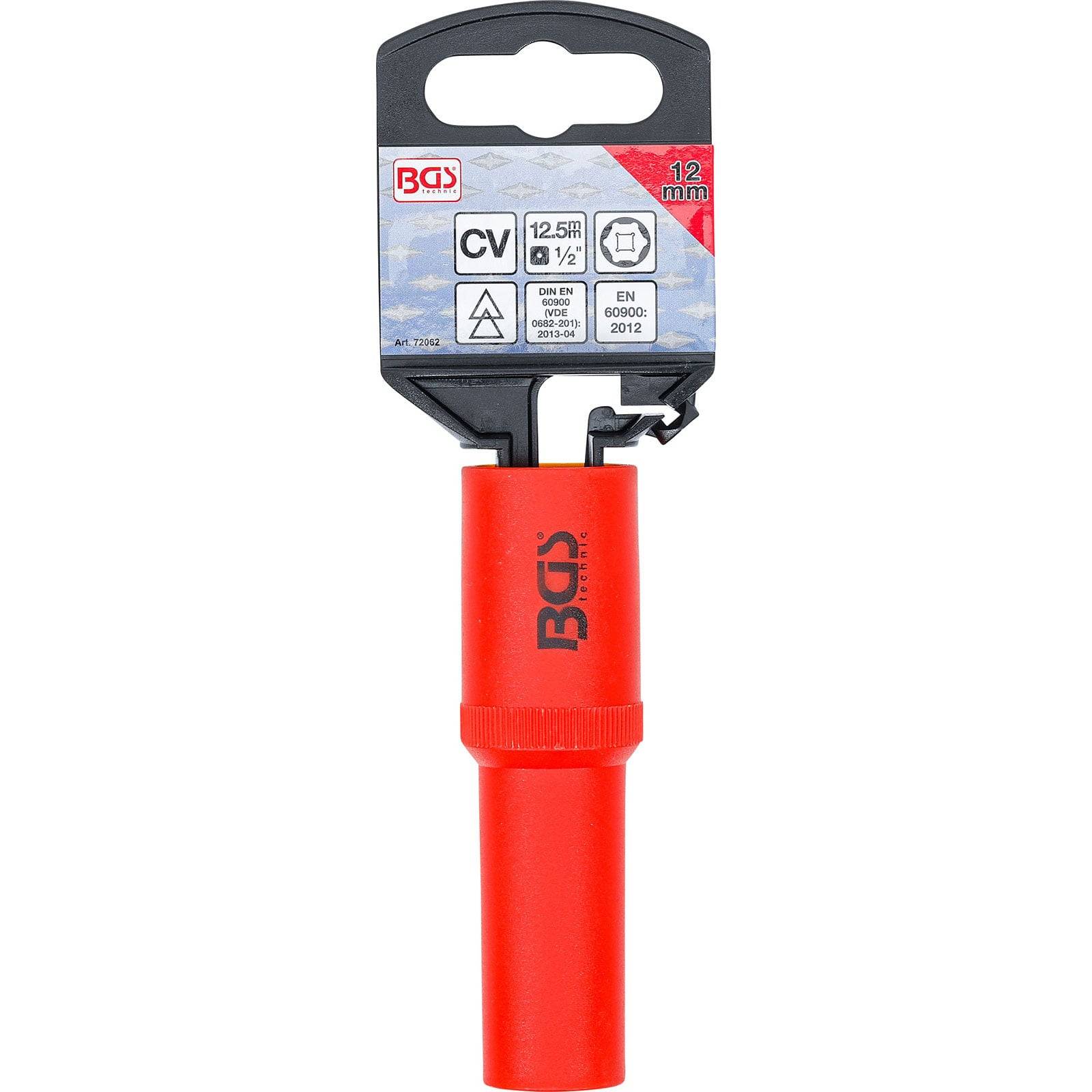 Ein roter BGS Steckschlüsseleinsatz in Verpackung, mit der Aufschrift 