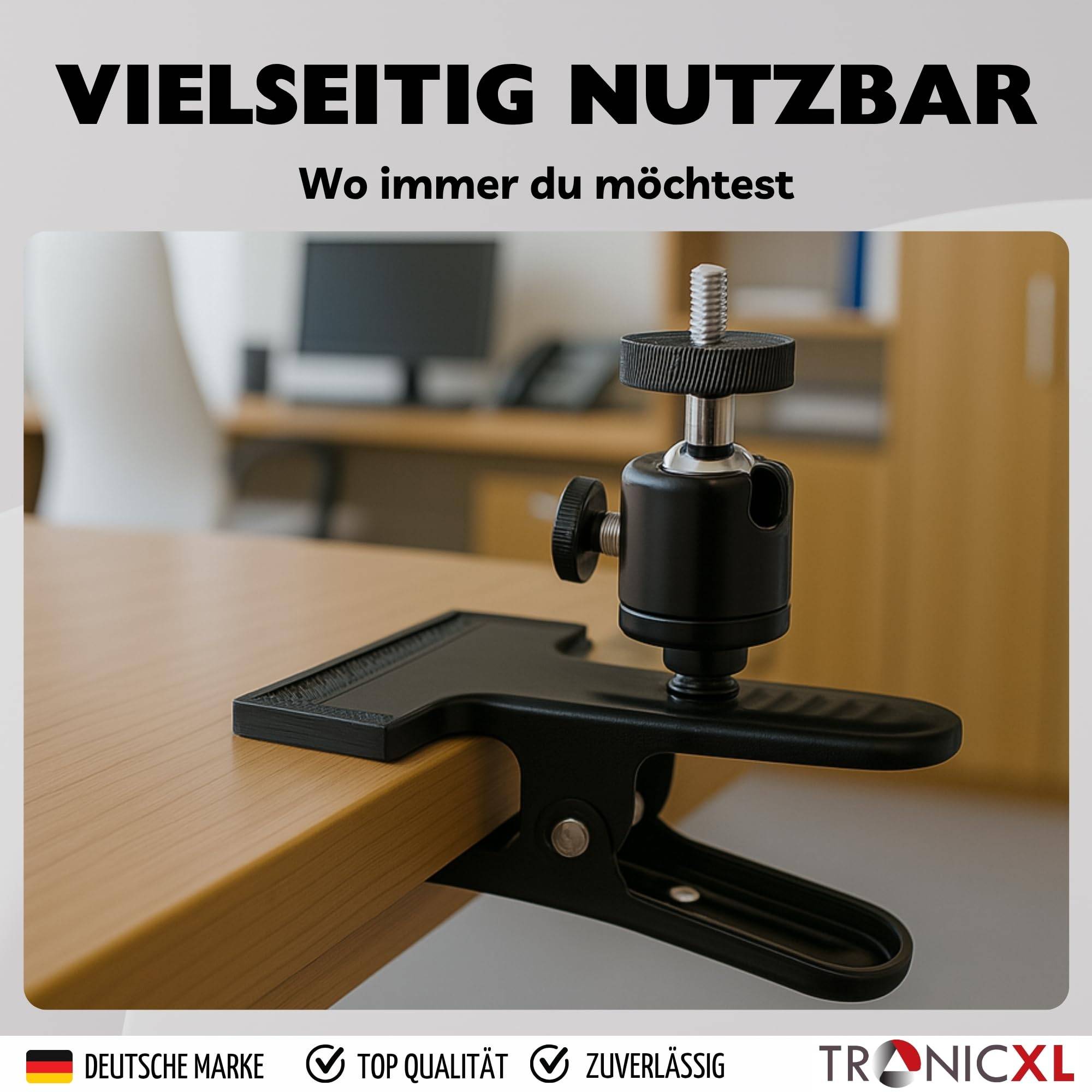 Klemmstativ Halterung für Mini Beamer 1/4" Schraube kompatibel mit Anker Wimius XGIMI Mars Vankyo Lesure Victising Andoid Befestigung Tisch