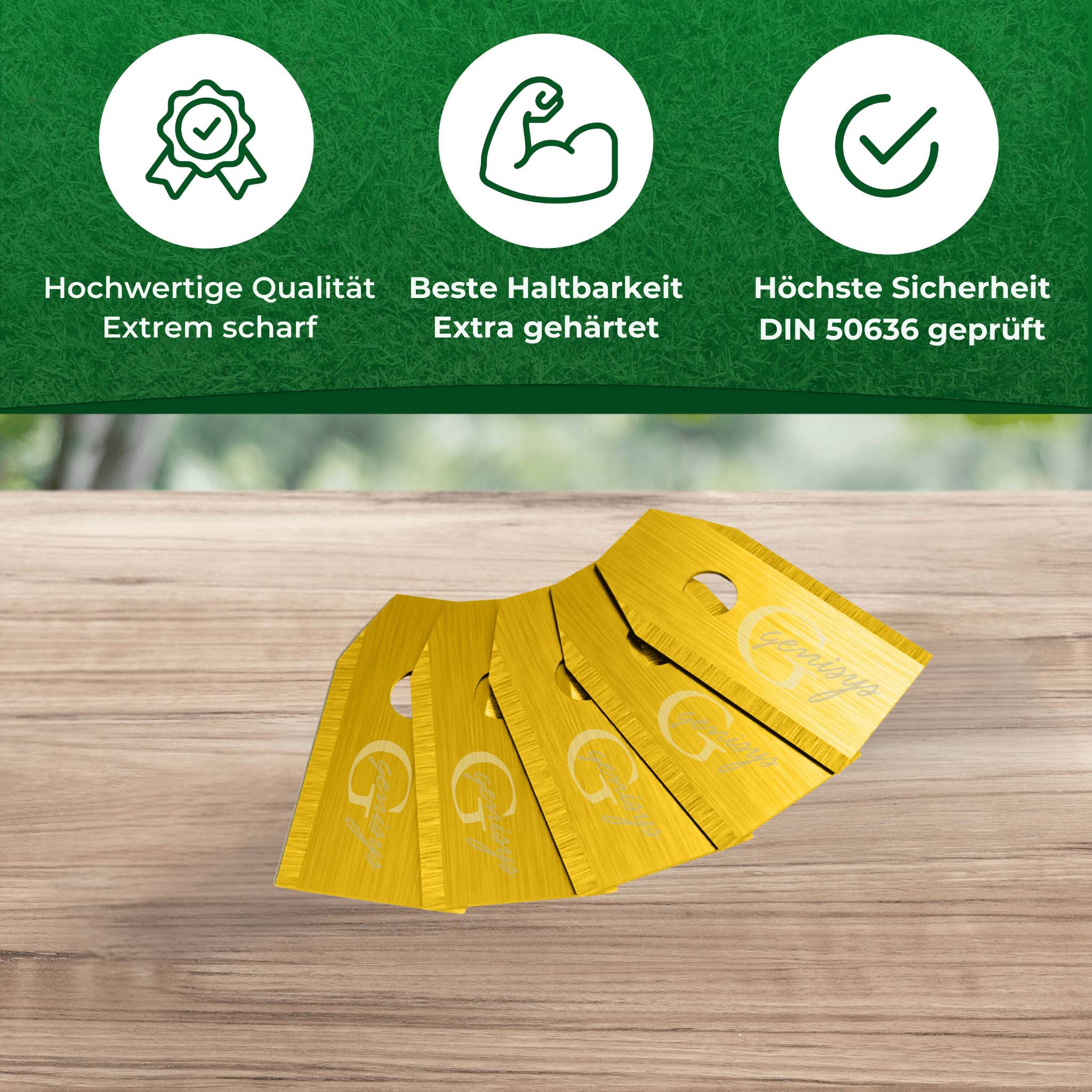 Genisys Titan Ersatz Messer Klingen kompatibel mit Suntek Mähroboter SRM Novabot - LongLife - 1-Loch bruchsicher [DIN EN 50636 geprüft],18,Stück