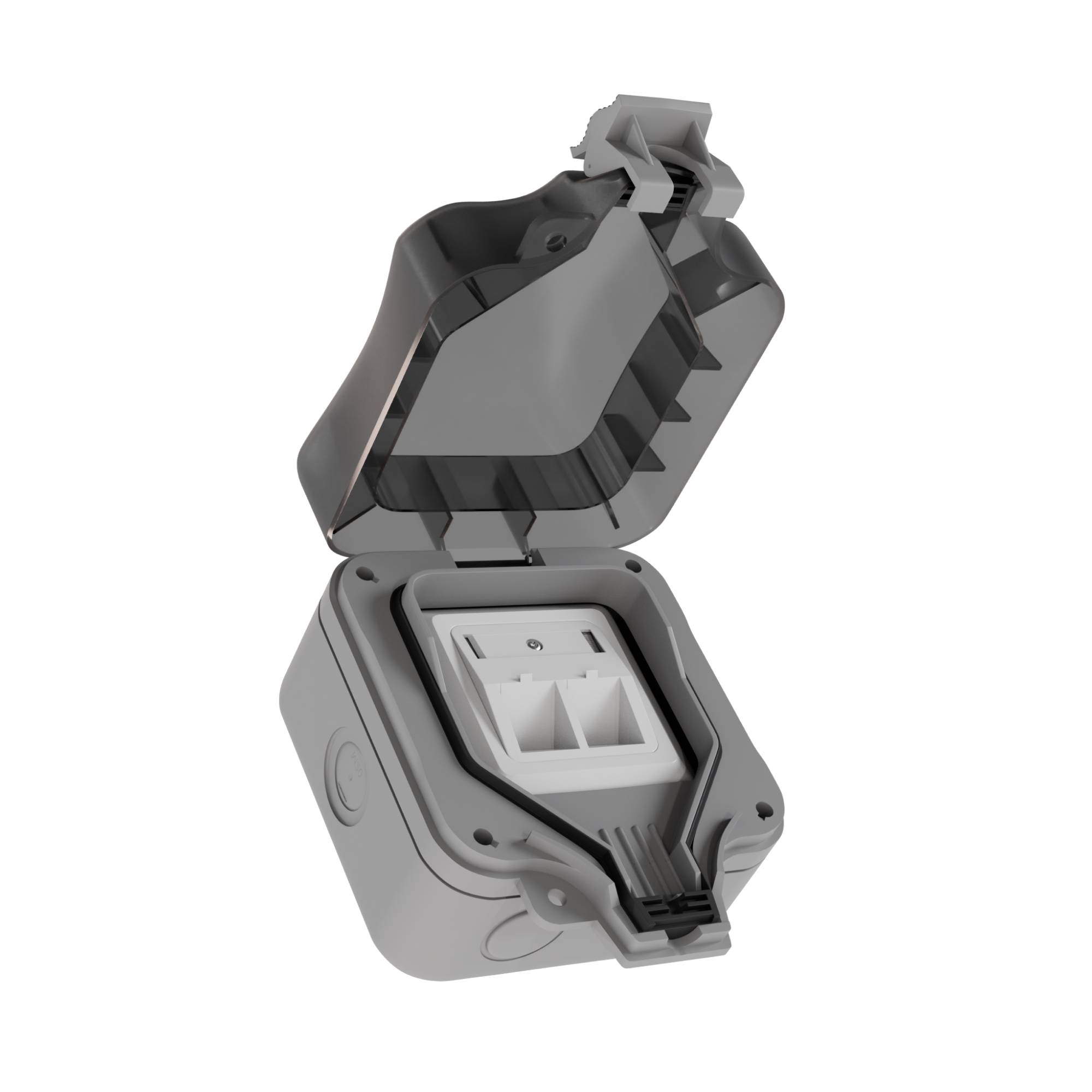 Outdoor Netzwerkdose Set, 2x Dose, 4x Keystone Cat 6a, 2x Outdoor Kabel Cat 6a 75m