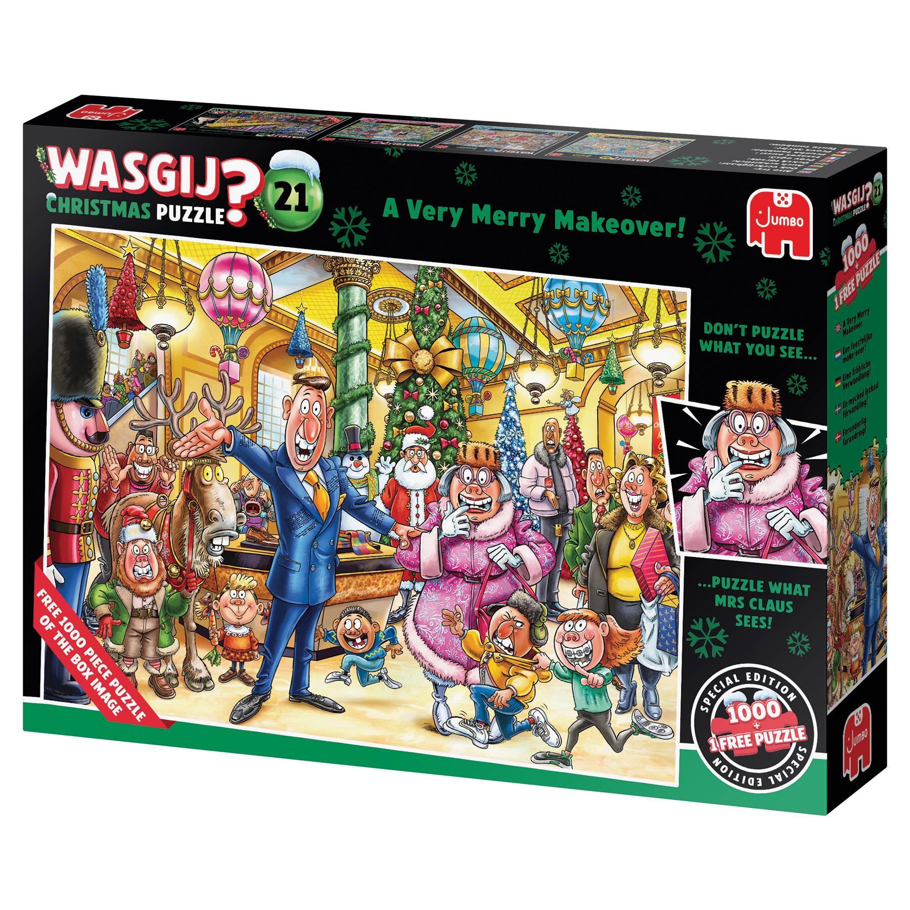 Wasgij Christmas 21, Eine fröhliche Verwandlung, 2x1000 Teile Puzzle