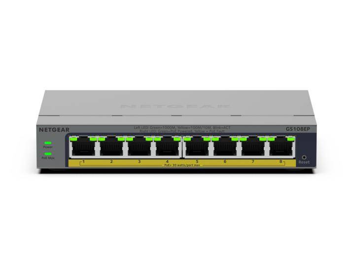 Netgear Easy Smart GS108EP - Switch - L3 - Smart - 8 x 10/100/1000 (PoE+)