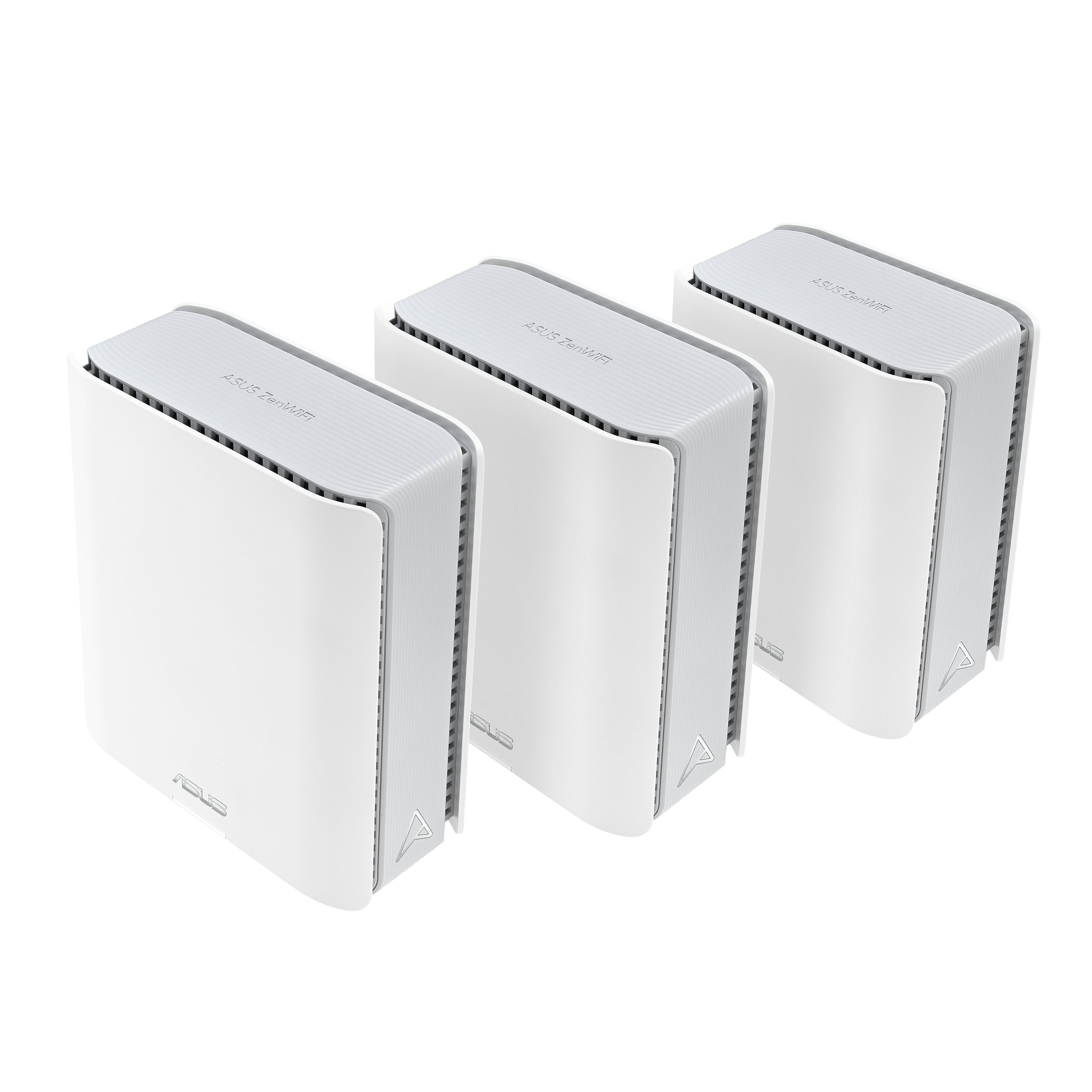 ASUS ZenWiFi BT8 BE9500 – 3er Pack weiß, Weiß, Intern, Mesh-Router, Leistung, 800 m², Tri-Band (2,4 GHz/5 GHz/6 GHz)