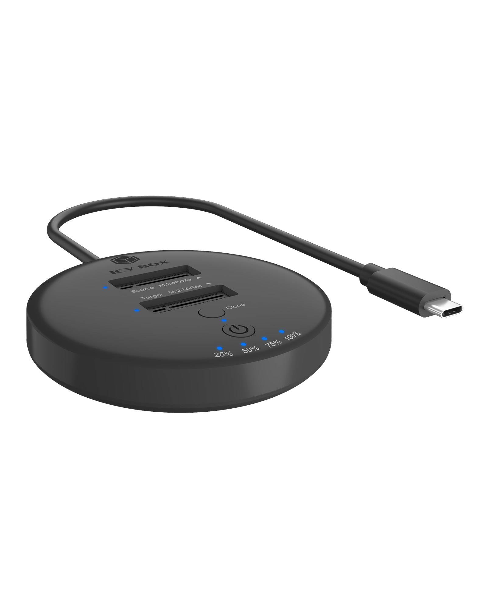 ICY BOX IB-1612MCL-CU31 - SSD-Dockingstation Schächte: 2 - M.2 - M.2 NVMe Card - USB-C 3.2 (Gen 2)