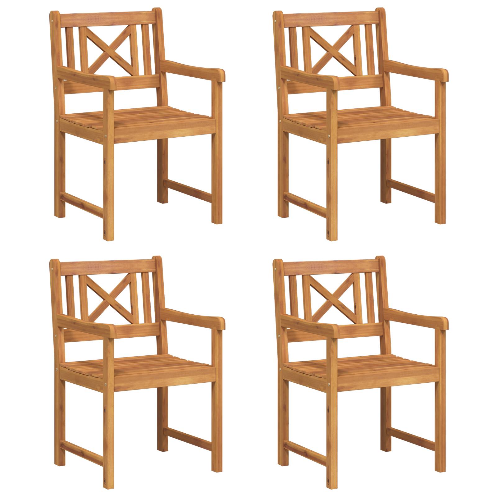 vidaXL Gartenstühle 4 Stück 56x55.5x90 cm Massivholz Akazie