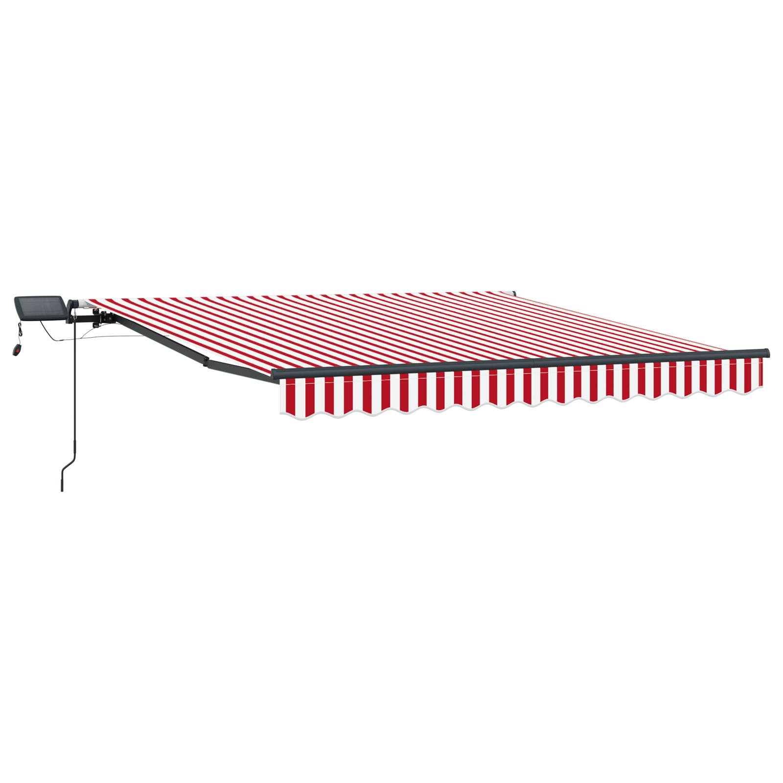 vidaXL Manuelle einziehbare Markise mit LED in Rot und Weiß 300x250 cm