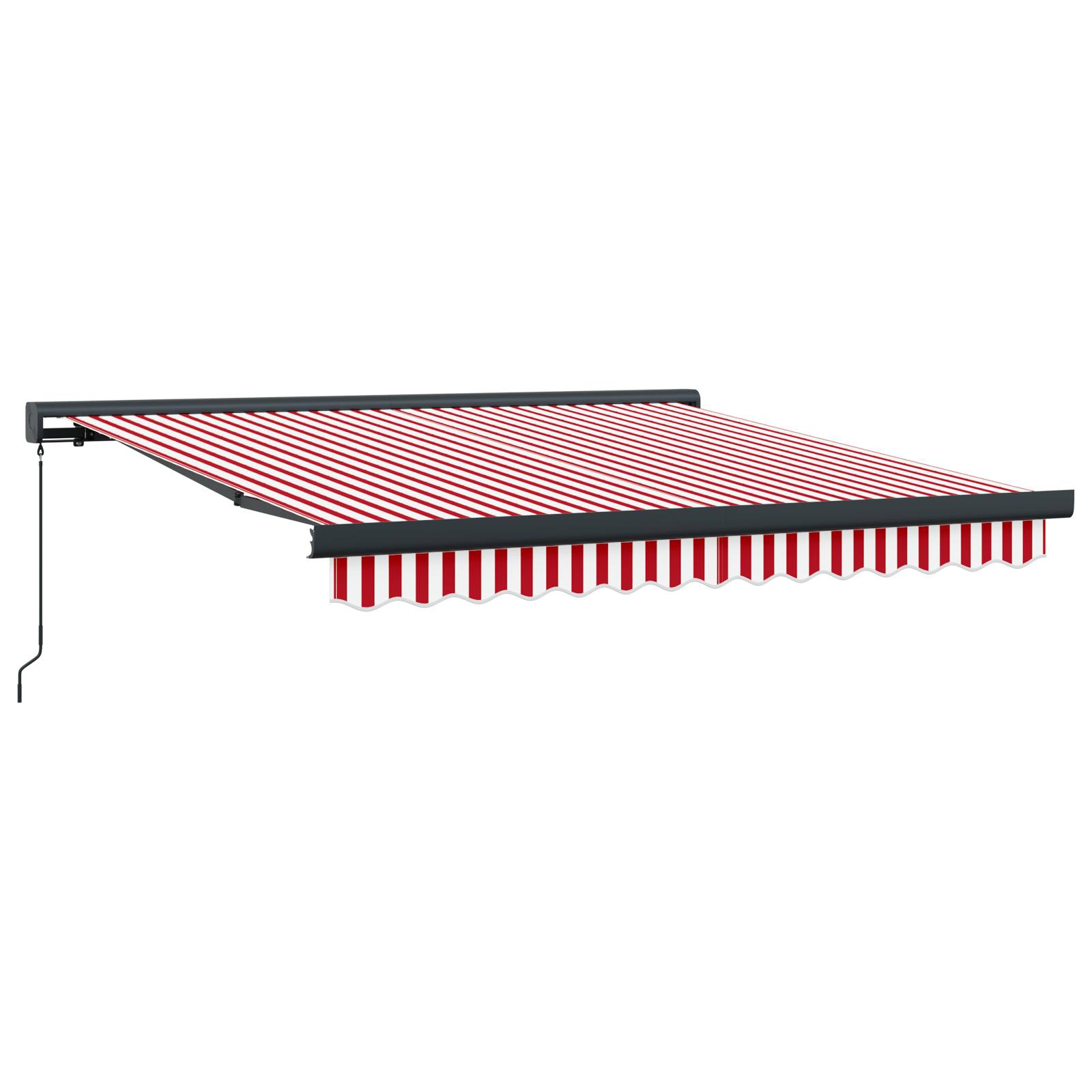 vidaXL Manuelle einziehbare Markise Rot und Weiß gestreift 300x250 cm