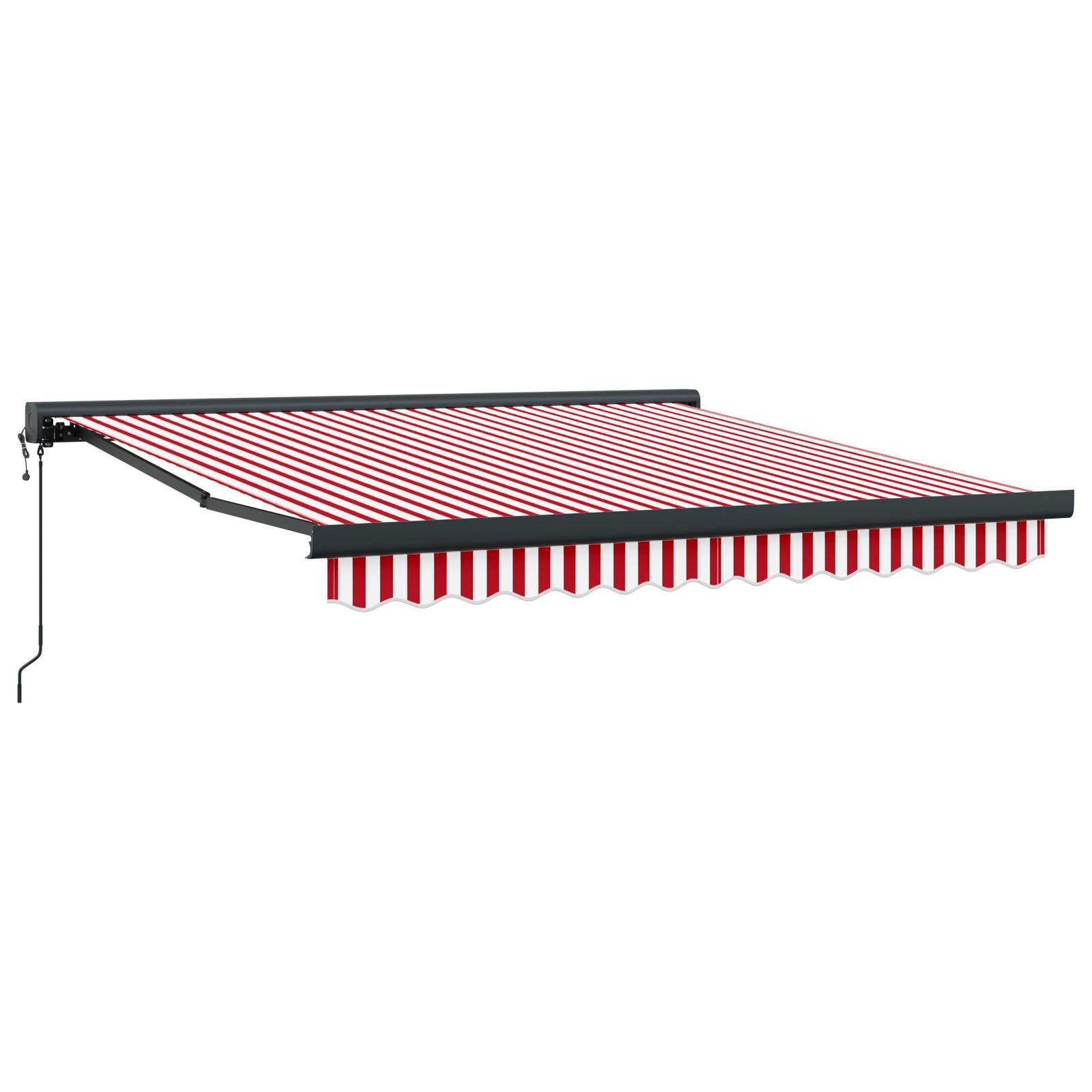 vidaXL Automatische einziehbare Markise in rot-weiß gestreift 300x250 cm