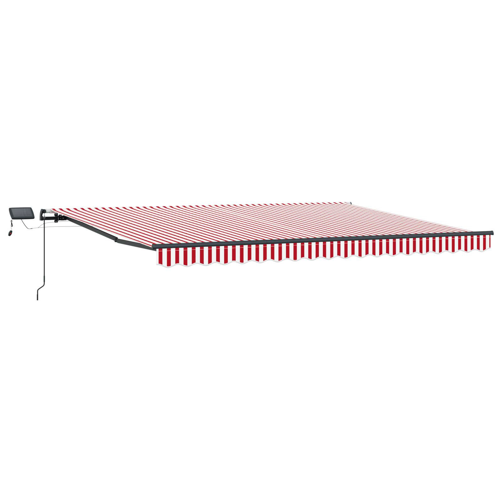 vidaXL Manuelle einziehbare Markise mit LED rot-weißen Streifen 400x300 cm