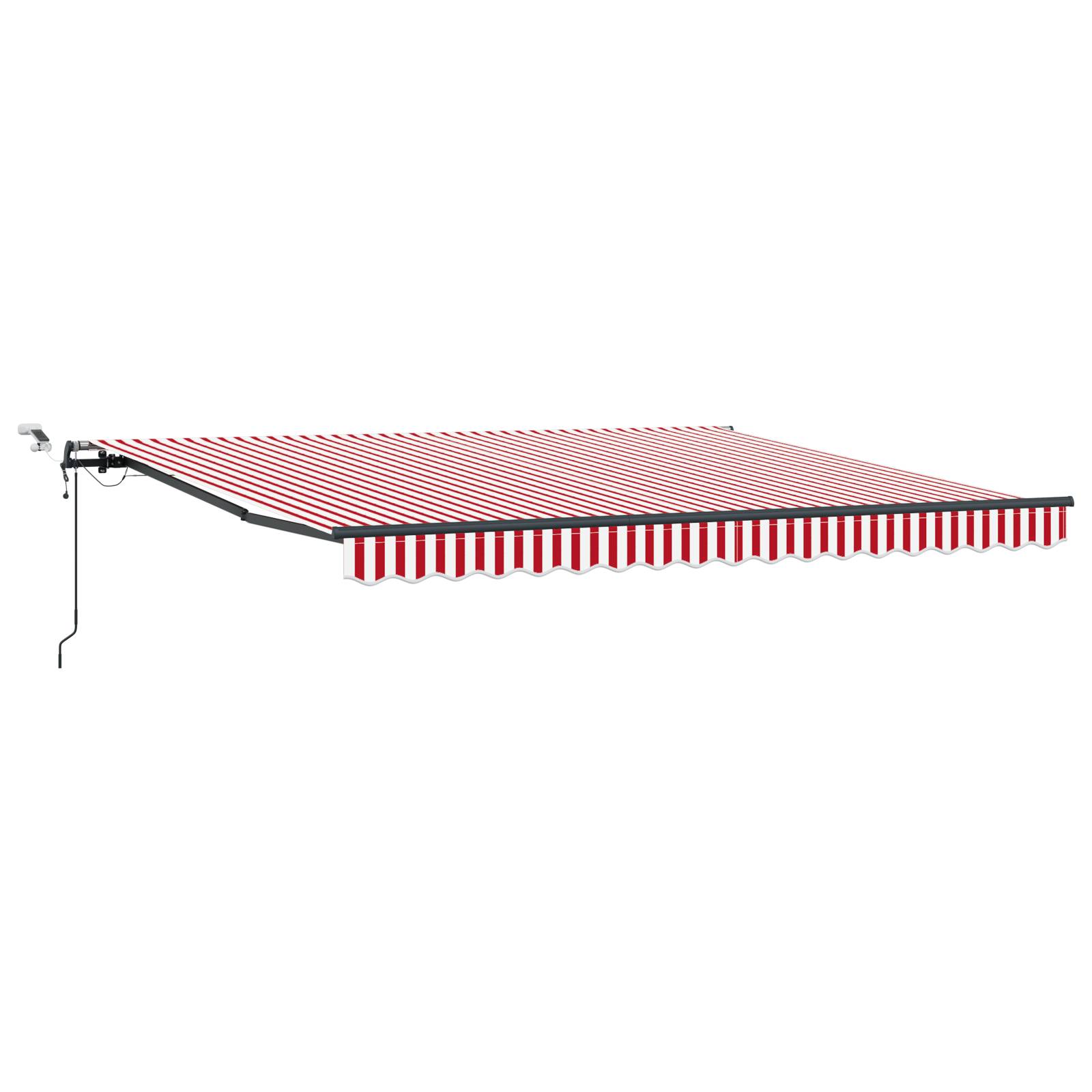 vidaXL Automatische einziehbare Markise mit LED Rot und Weiß gestreift 400x350 cm
