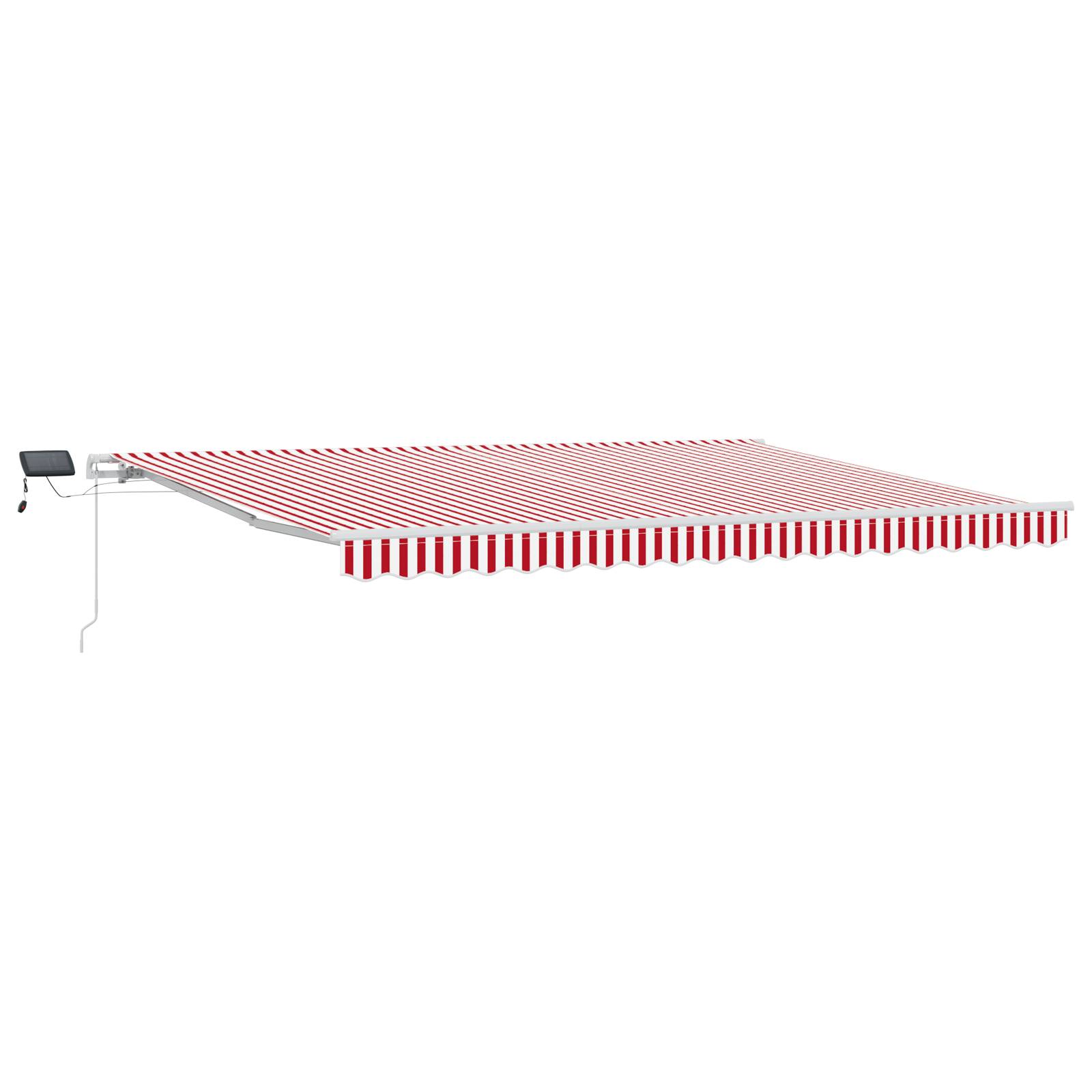 vidaXL Manuelle einziehbare Markise mit LED in Rot und Weiß 450x300 cm