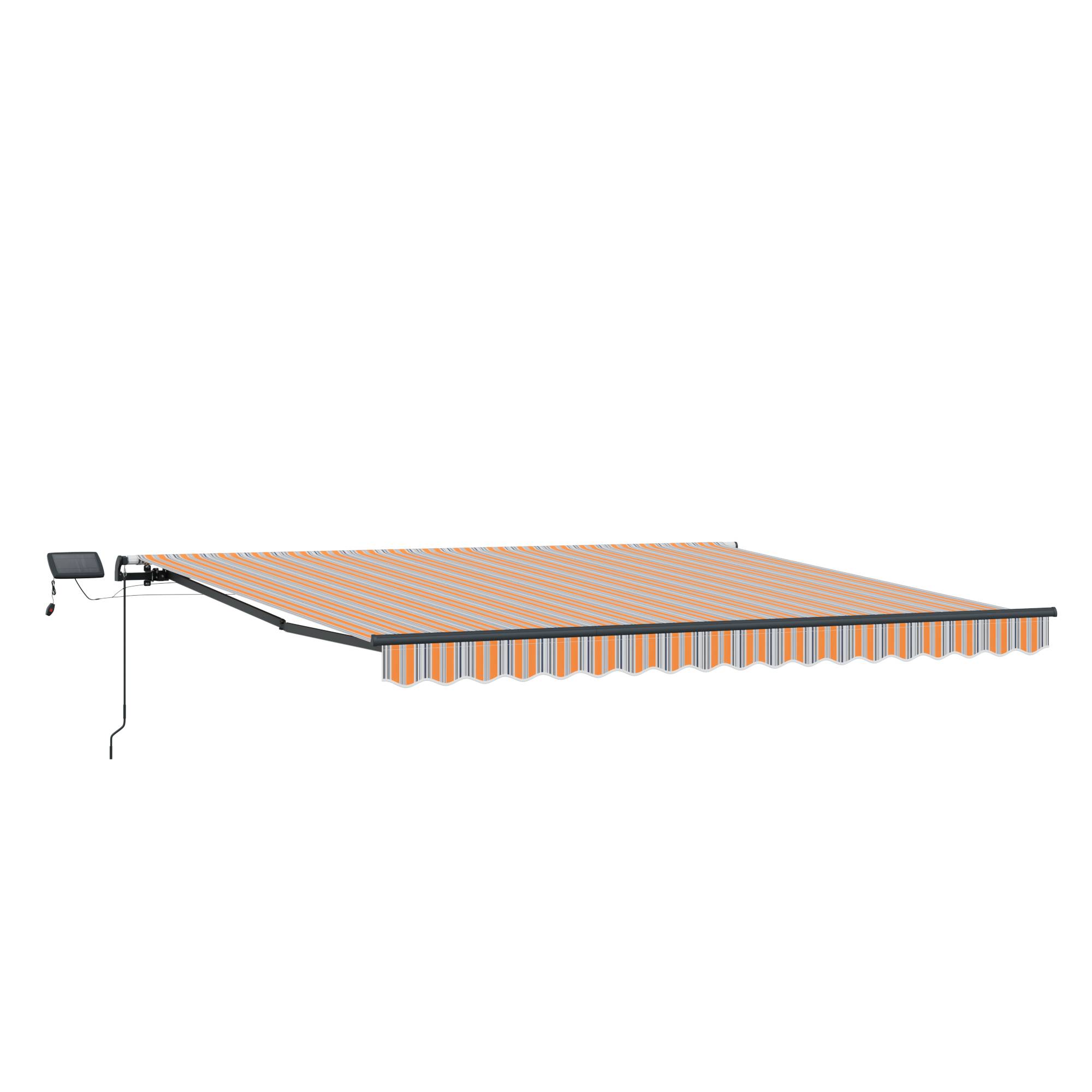 vidaXL Manuelle einziehbare Markise mit LED in buntem Streifendesign 450x300 cm