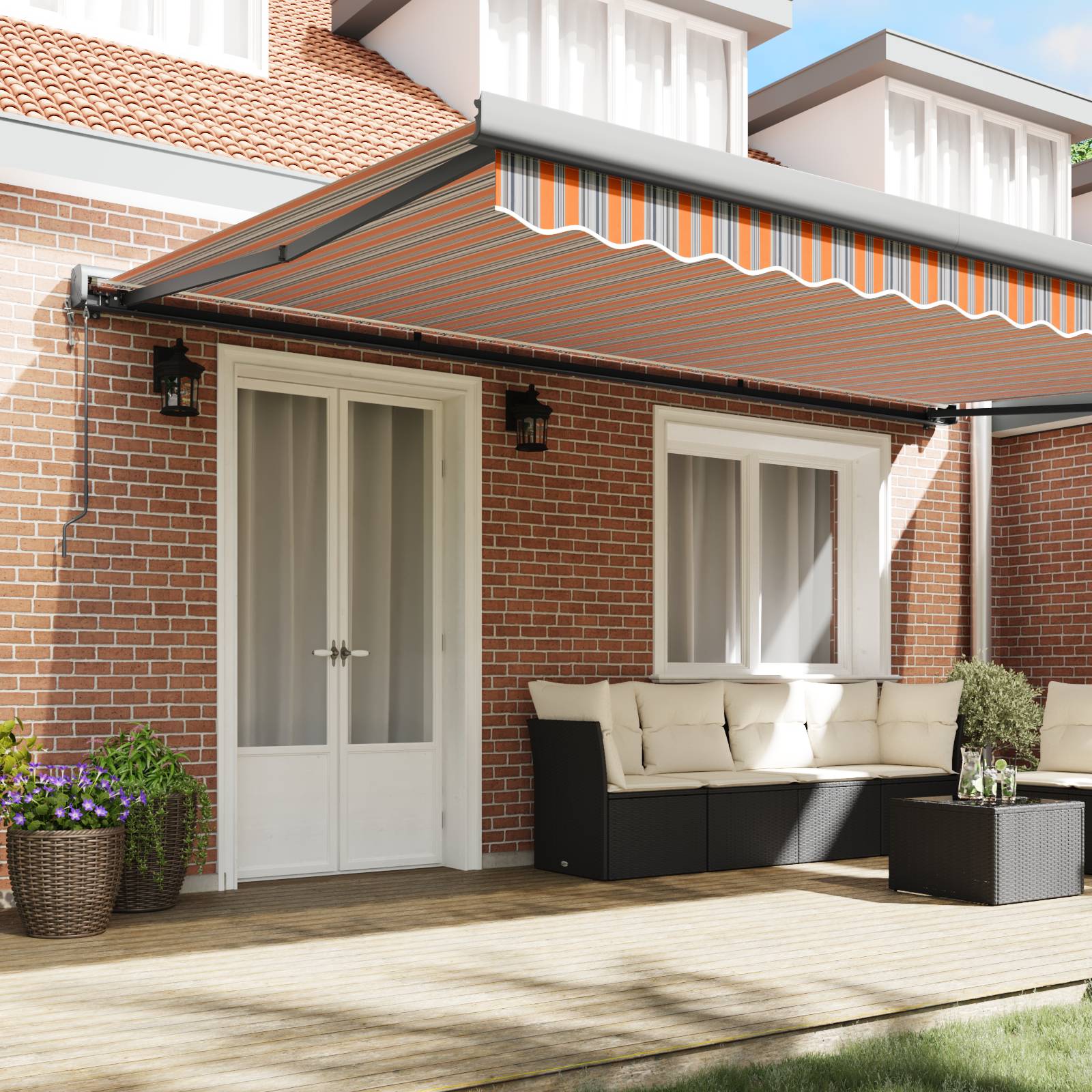 vidaXL Automatische Einziehbare Markise mit Streifen 500x300 cm