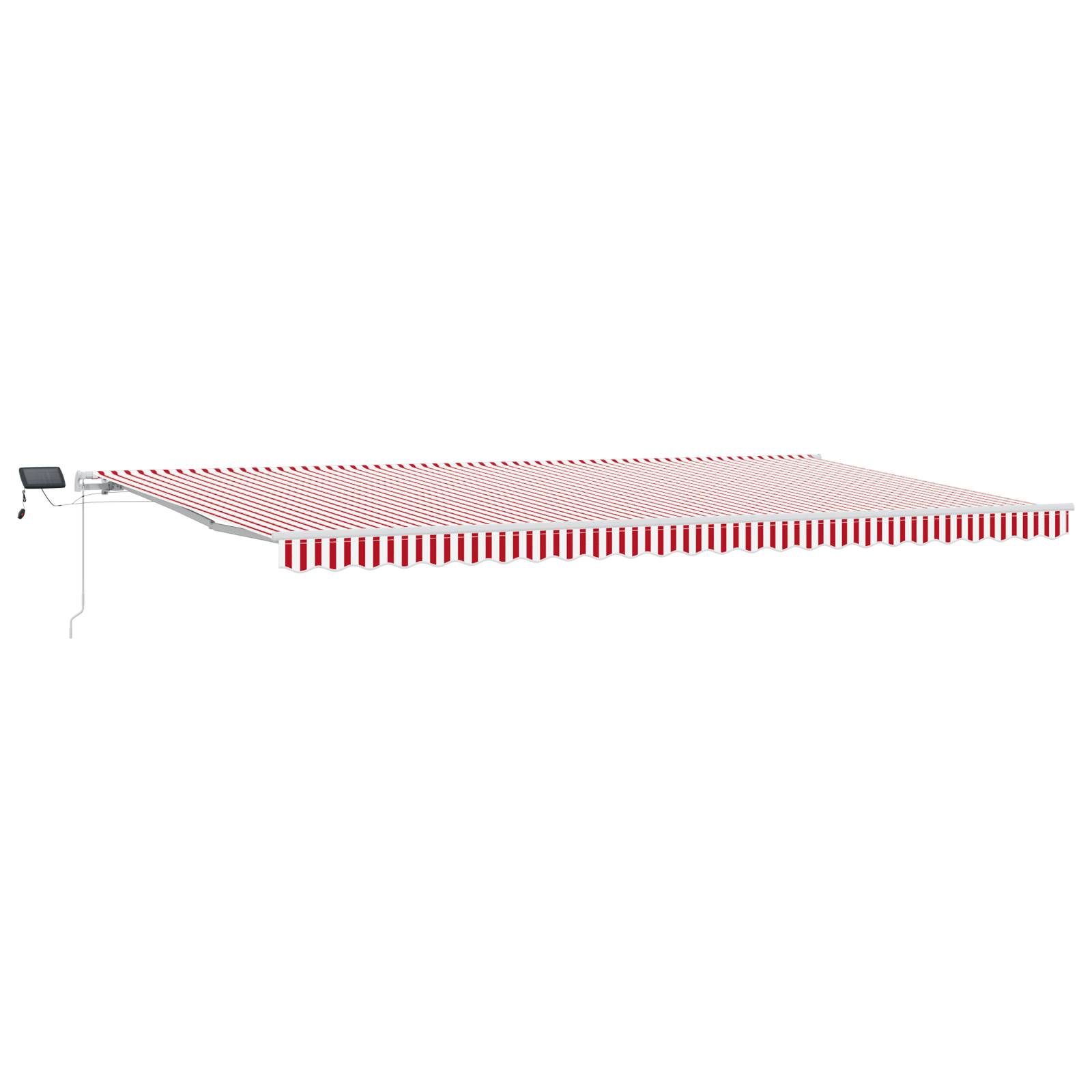vidaXL manuelle einziehbare Markise mit LED Rot und Weiß Streifen 600x300 cm