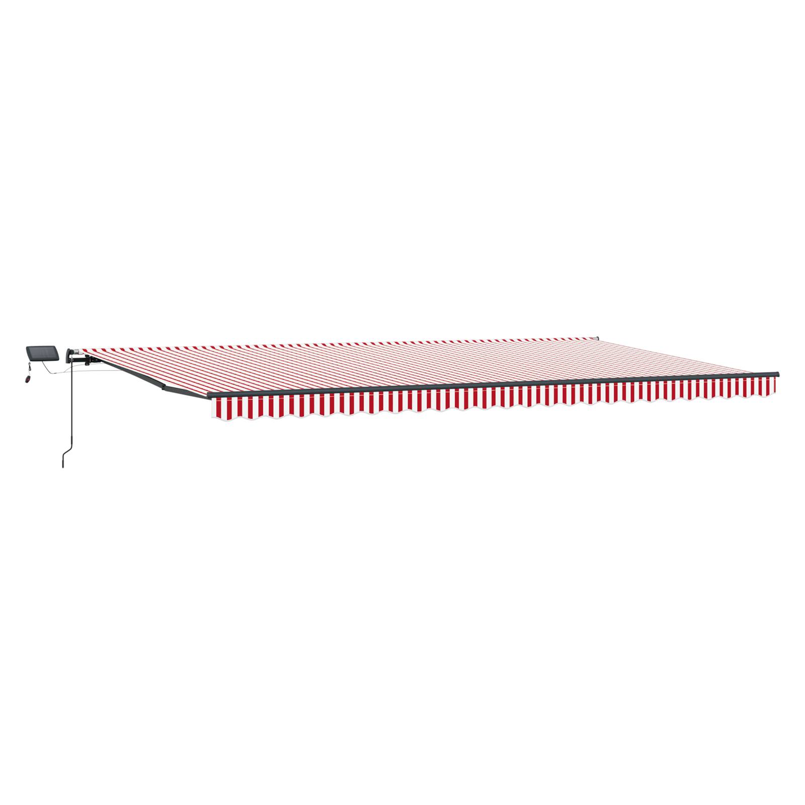 vidaXL manuelle einziehbare Markise mit LED Rot und Weiß Streifen 600x300 cm