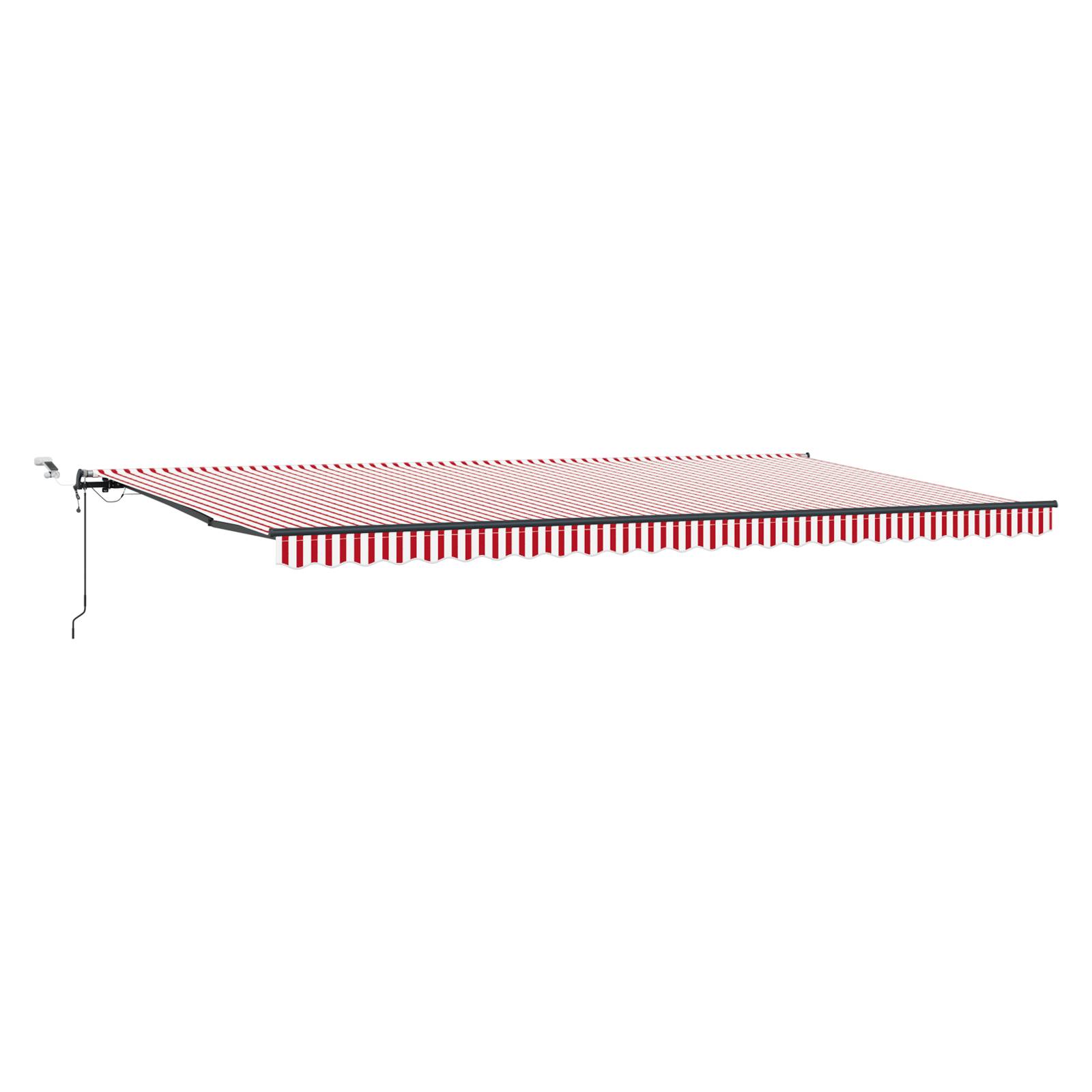 vidaXL Automatische Einziehbare Markise mit LED in Rot- und Weißstreifen 600x350 cm