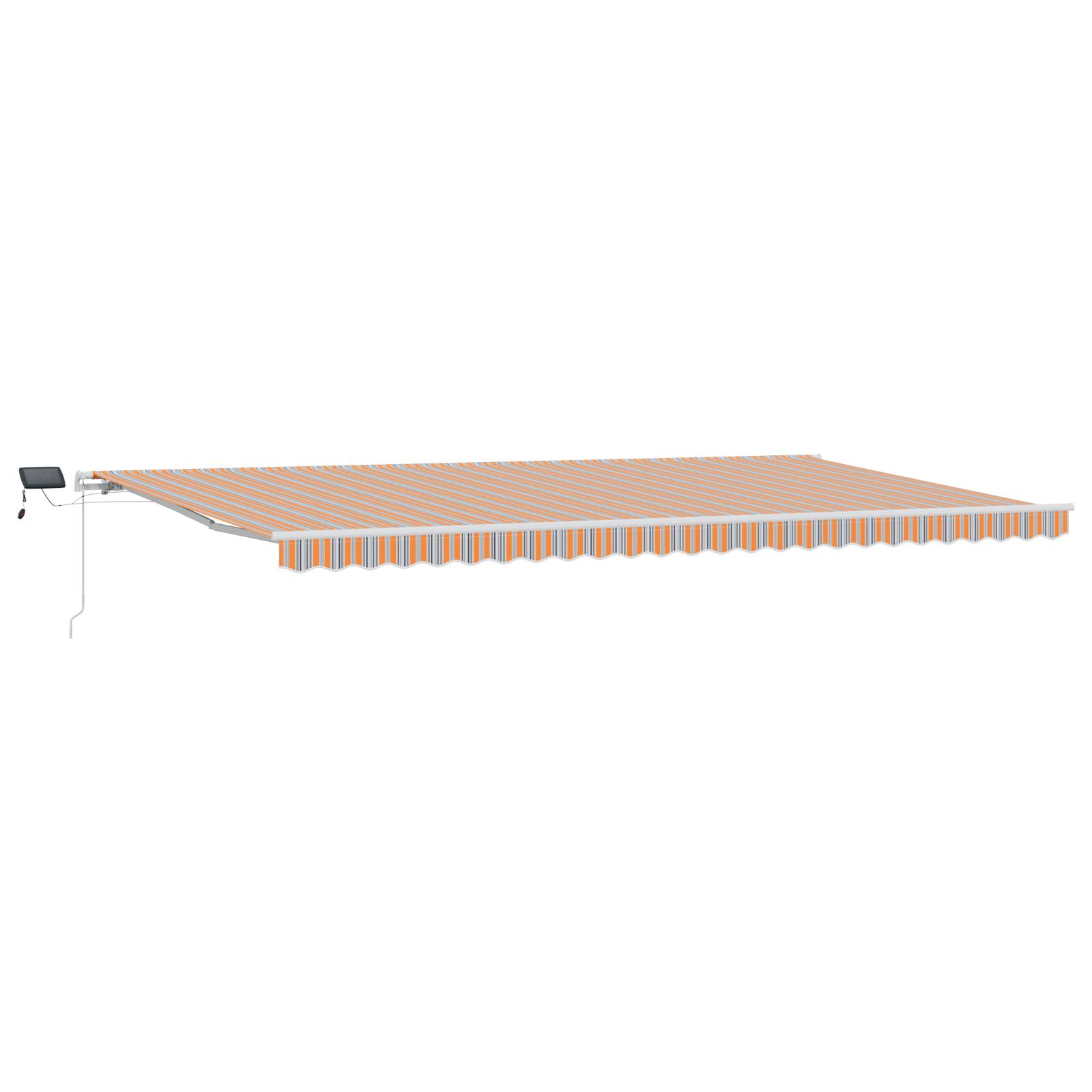 vidaXL manuelle einziehbare Markise mit LED, gestreift in mehreren Farben, 600x300 cm