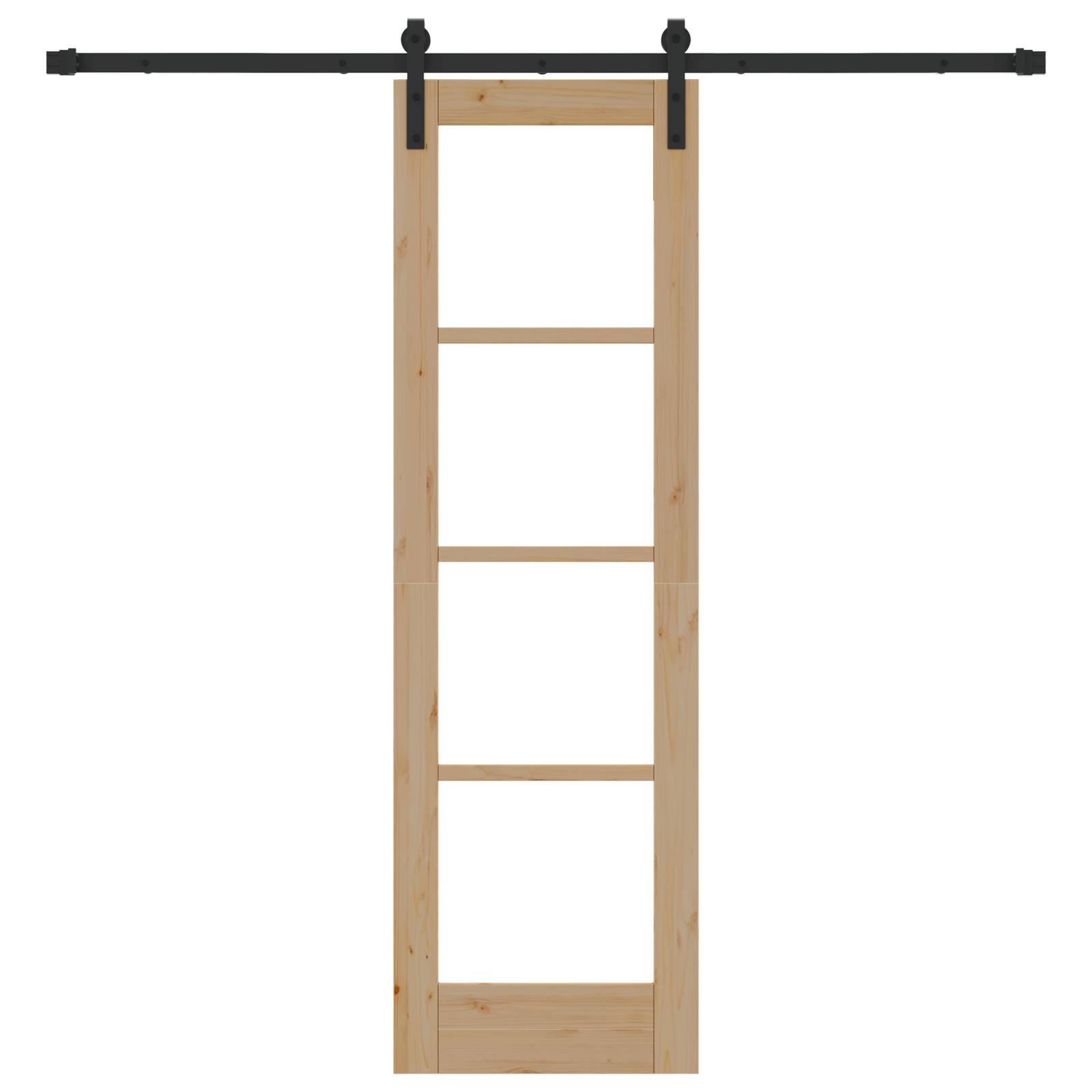 vidaXL Schiebetür mit Zubehörset "ORKDAL" aus massivem Holz & Glas