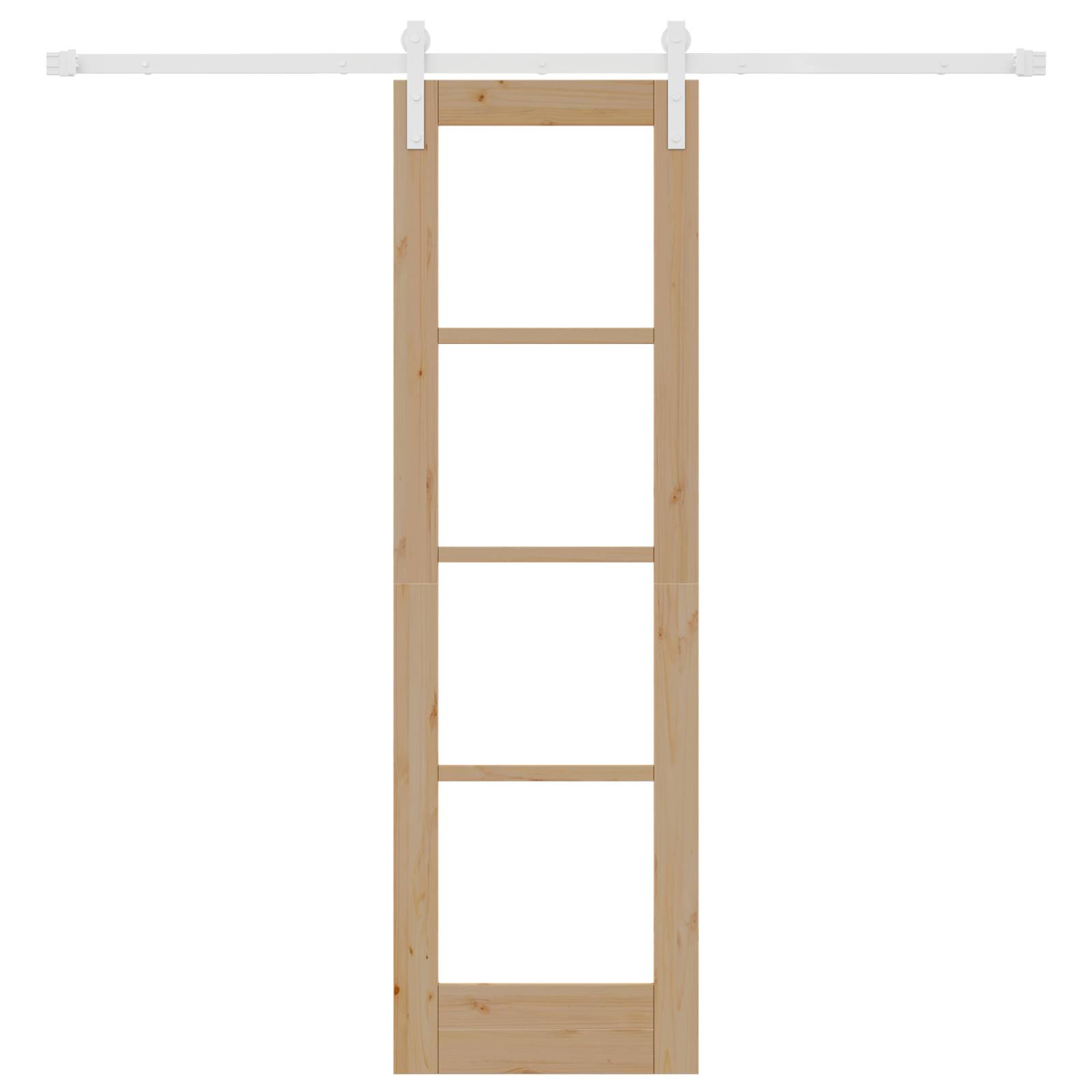 vidaXL Schiebetür mit Hardware-Set "ORKDAL" Massivholz & Glas