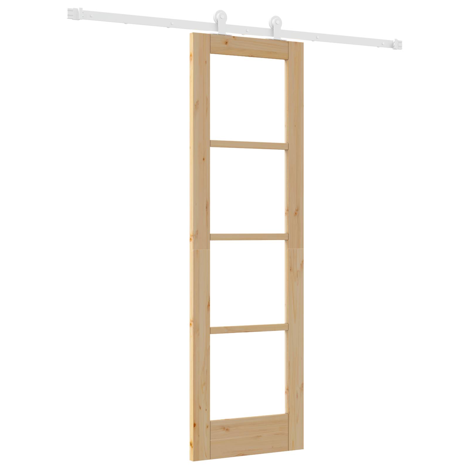 vidaXL Schiebetür mit Hardware-Set 'ORKDAL'Massivholz & Glas