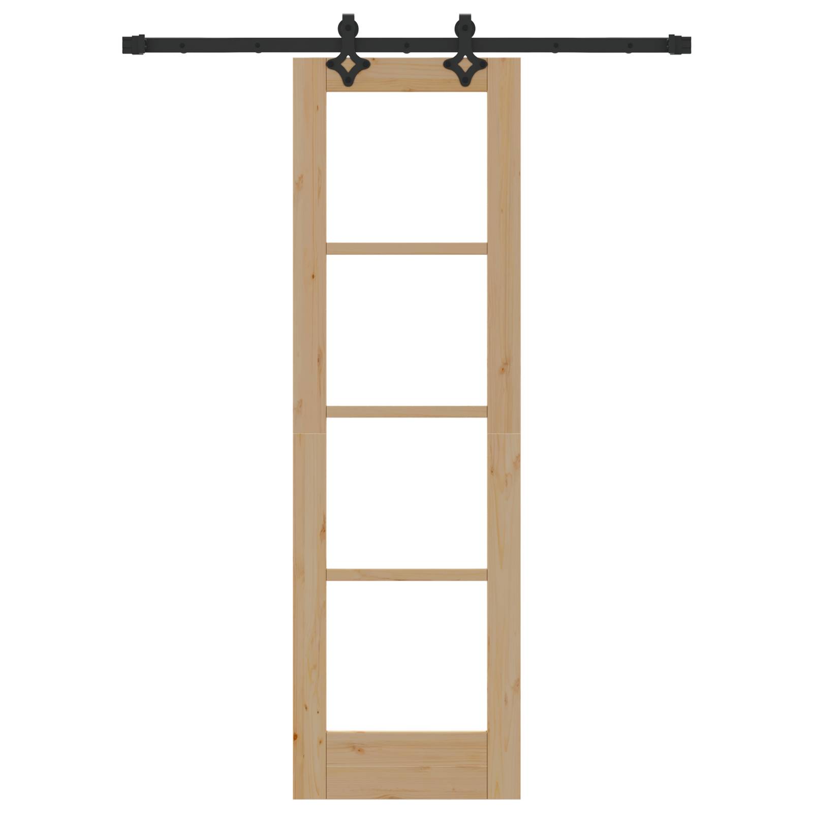 vidaXL Schiebetür mit Beschlägen 61x198,5 cm Massives Kiefernholz