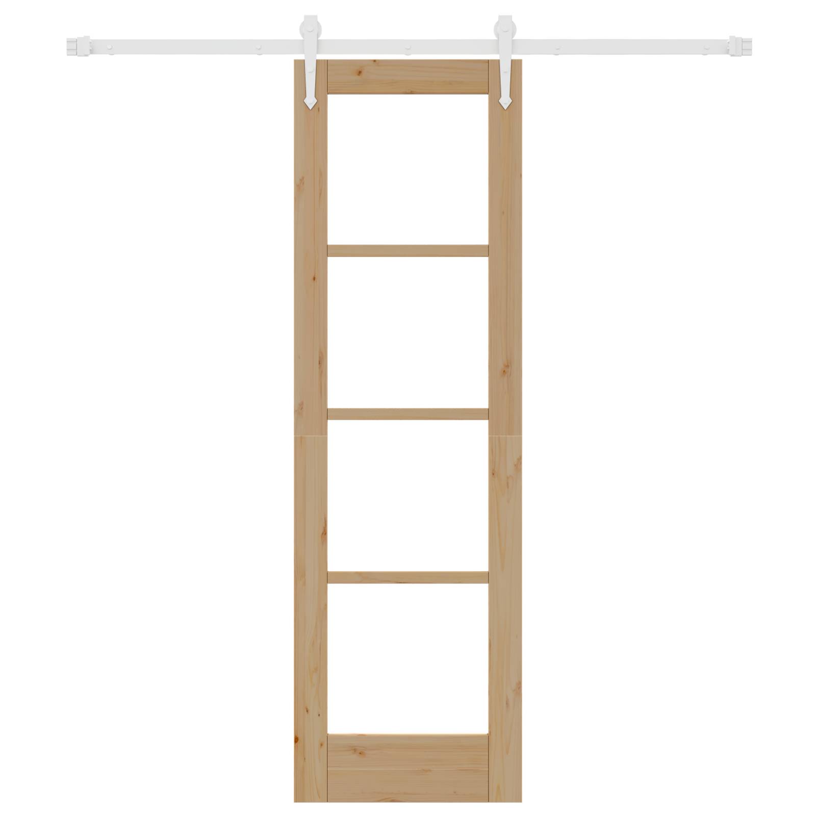 vidaXL Schiebetür mit Beschlägen Set 61x198,5 cm Massivholz Kiefer