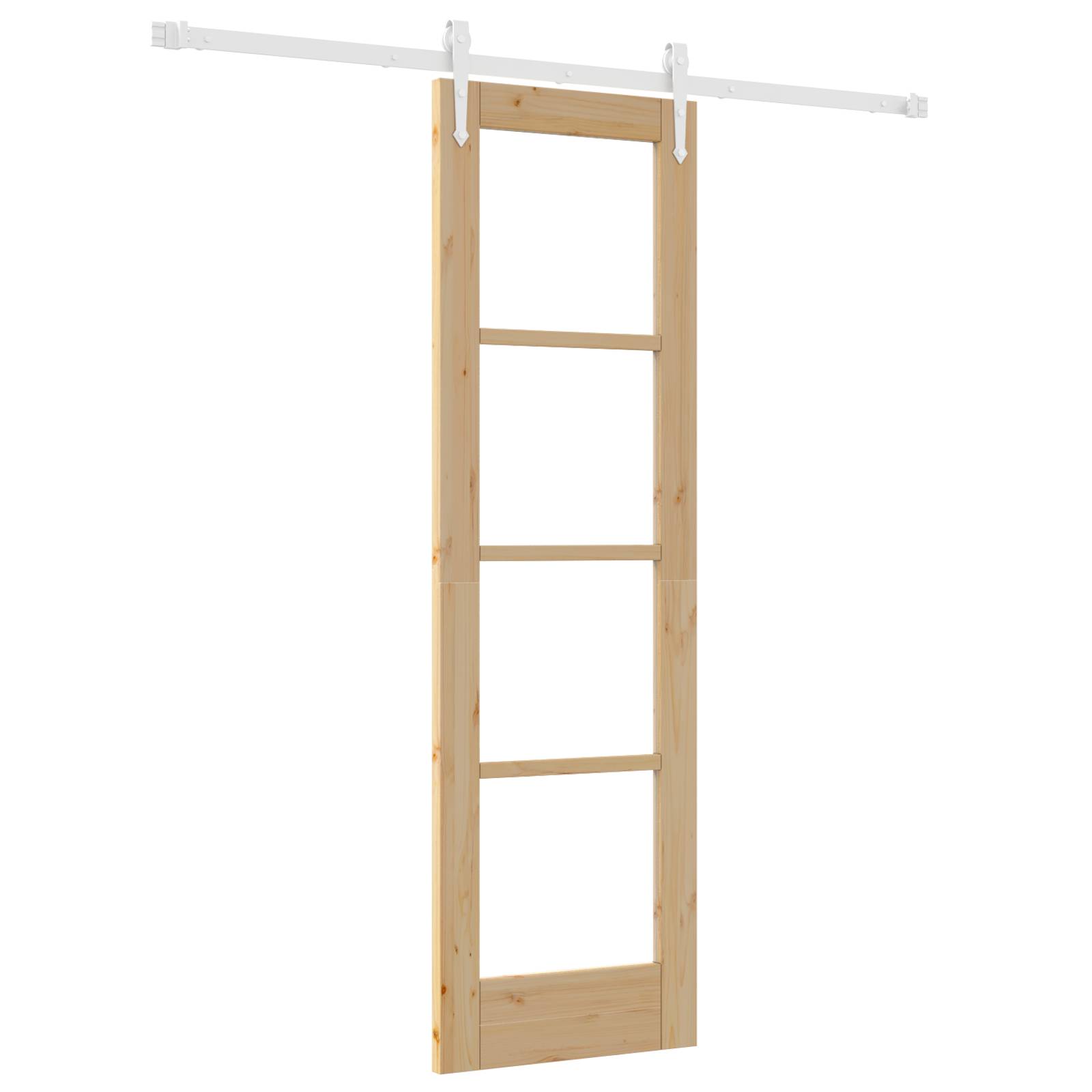 vidaXL Schiebetür mit Beschlägen Set 61x198,5 cm Massivholz Kiefer