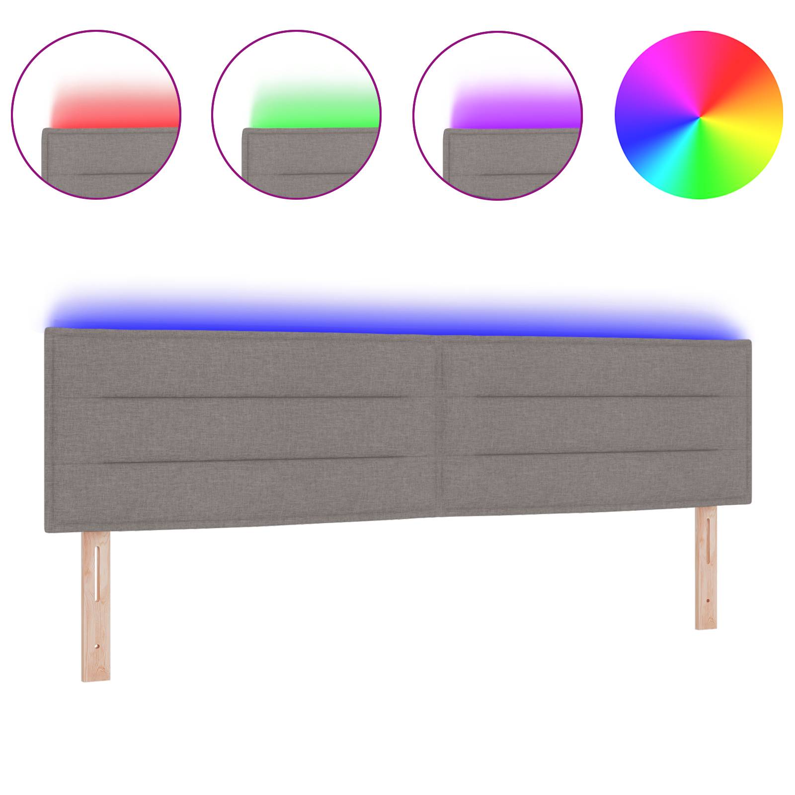 vidaXL LED Kopfteil Linien-Design Taupe 90 cm Stoff